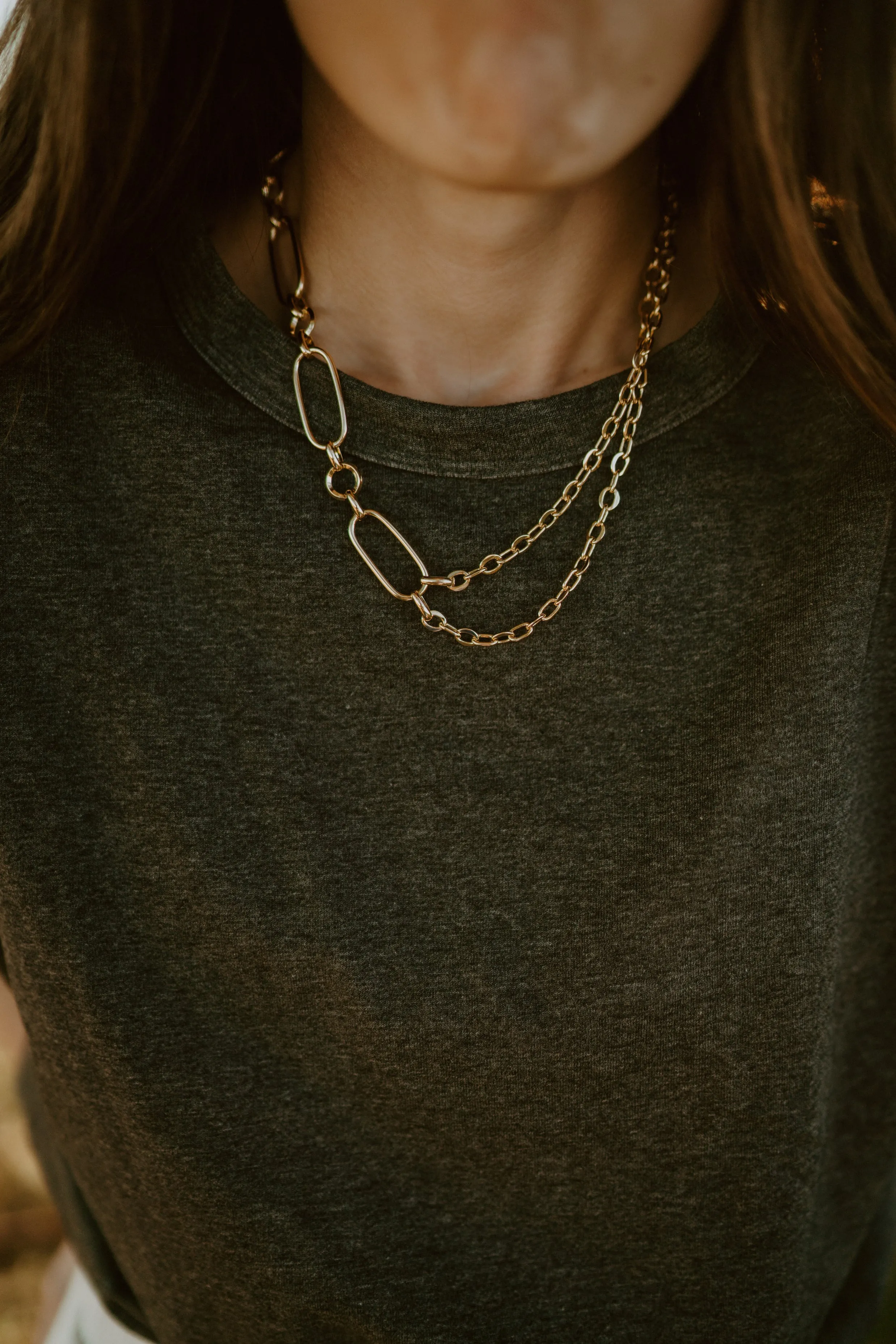 Laura Necklace | Shiny Gold sold by Goldie Lew product image thumbnail 2