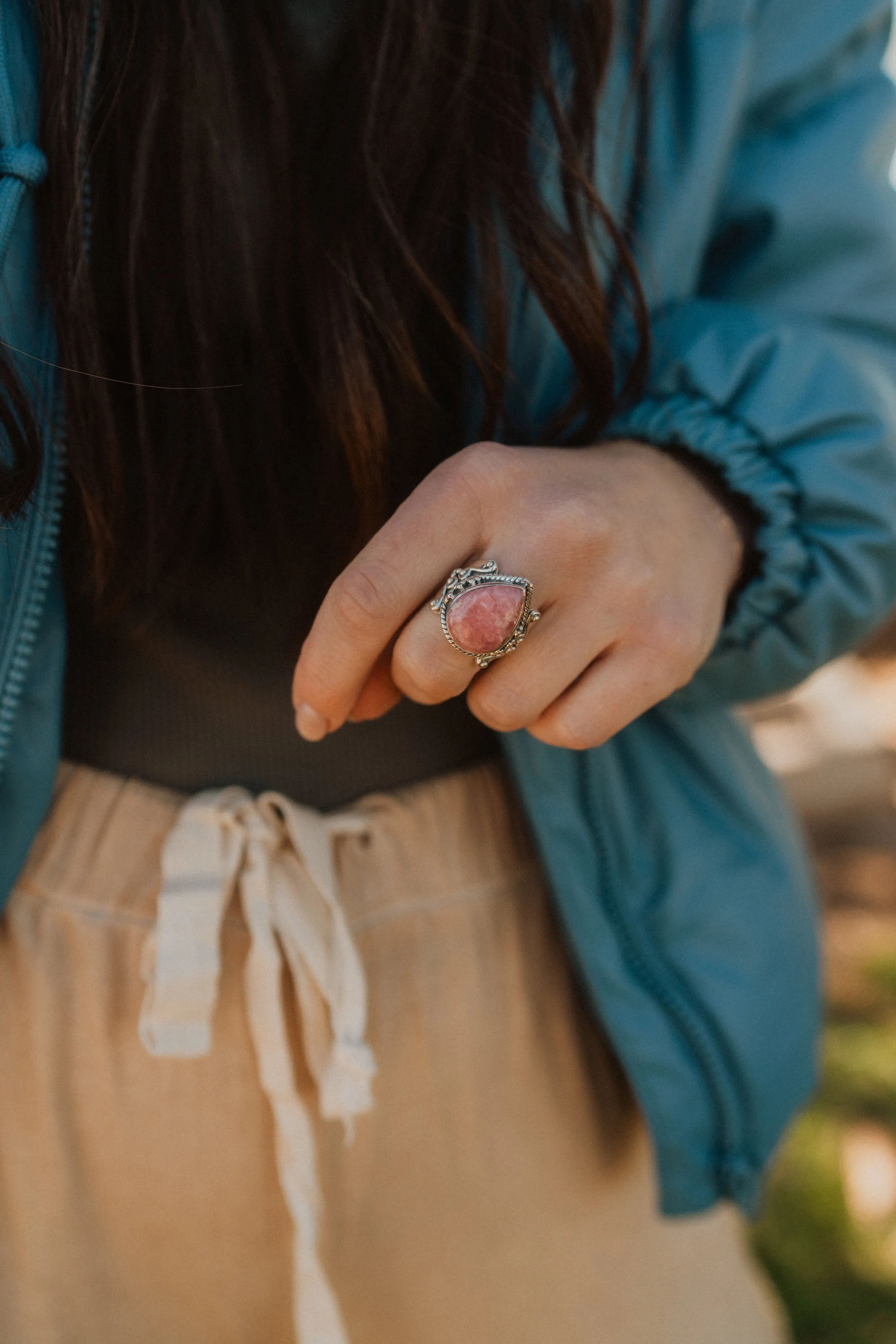 Peony Ring | Rhodonite sold by Goldie Lew product image thumbnail 2
