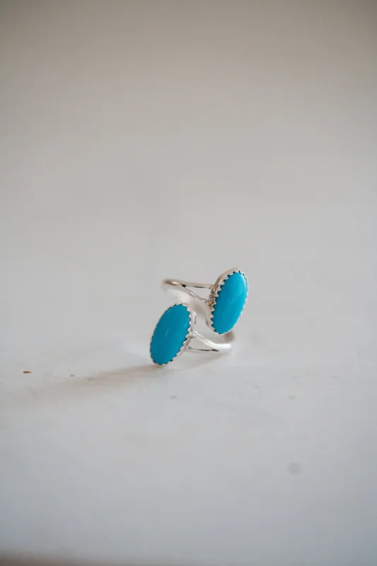 Double Rosie Ring | XL | Turquoise sold by Goldie Lew