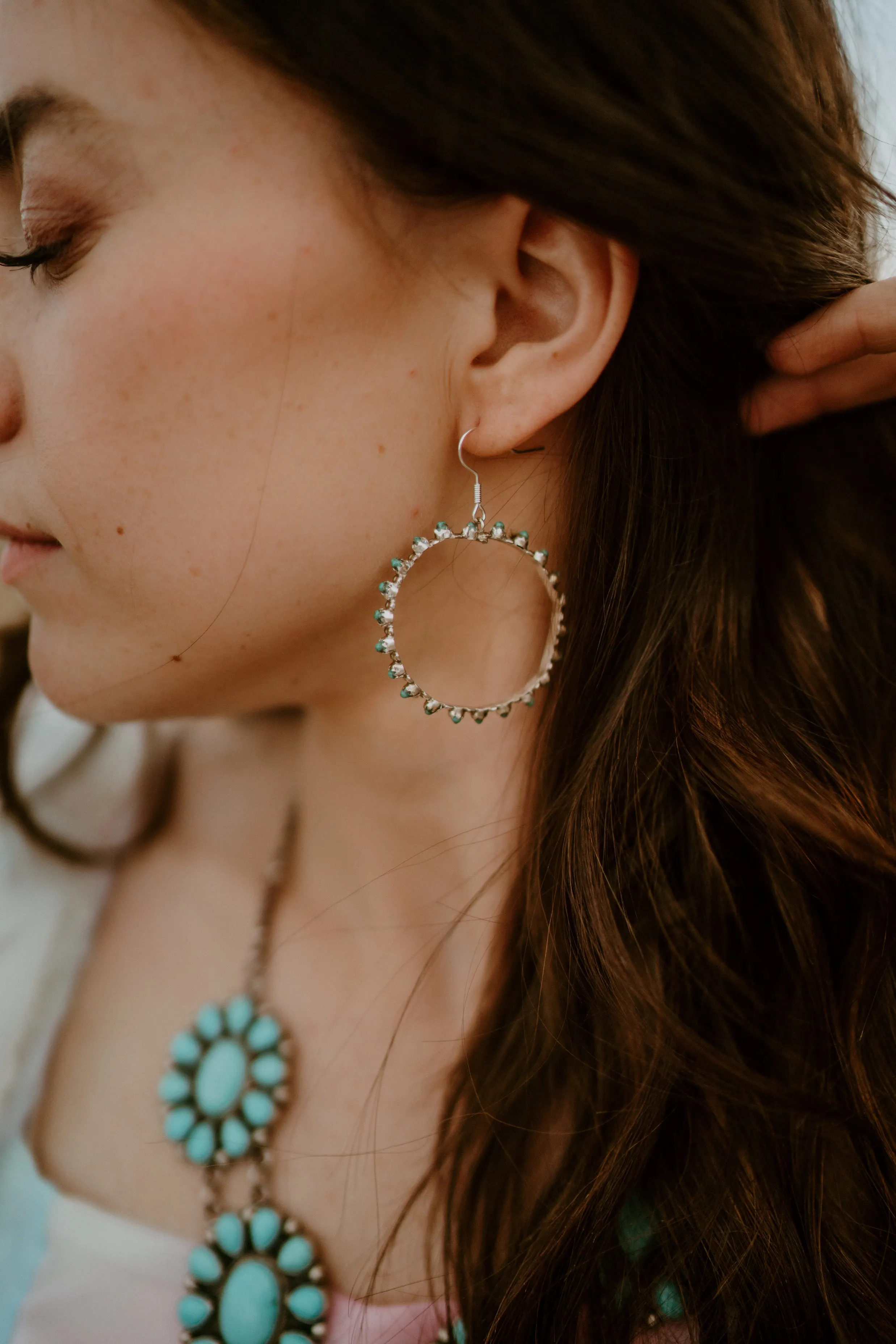 Emery Hoops | Turquoise sold by Goldie Lew product image thumbnail 2