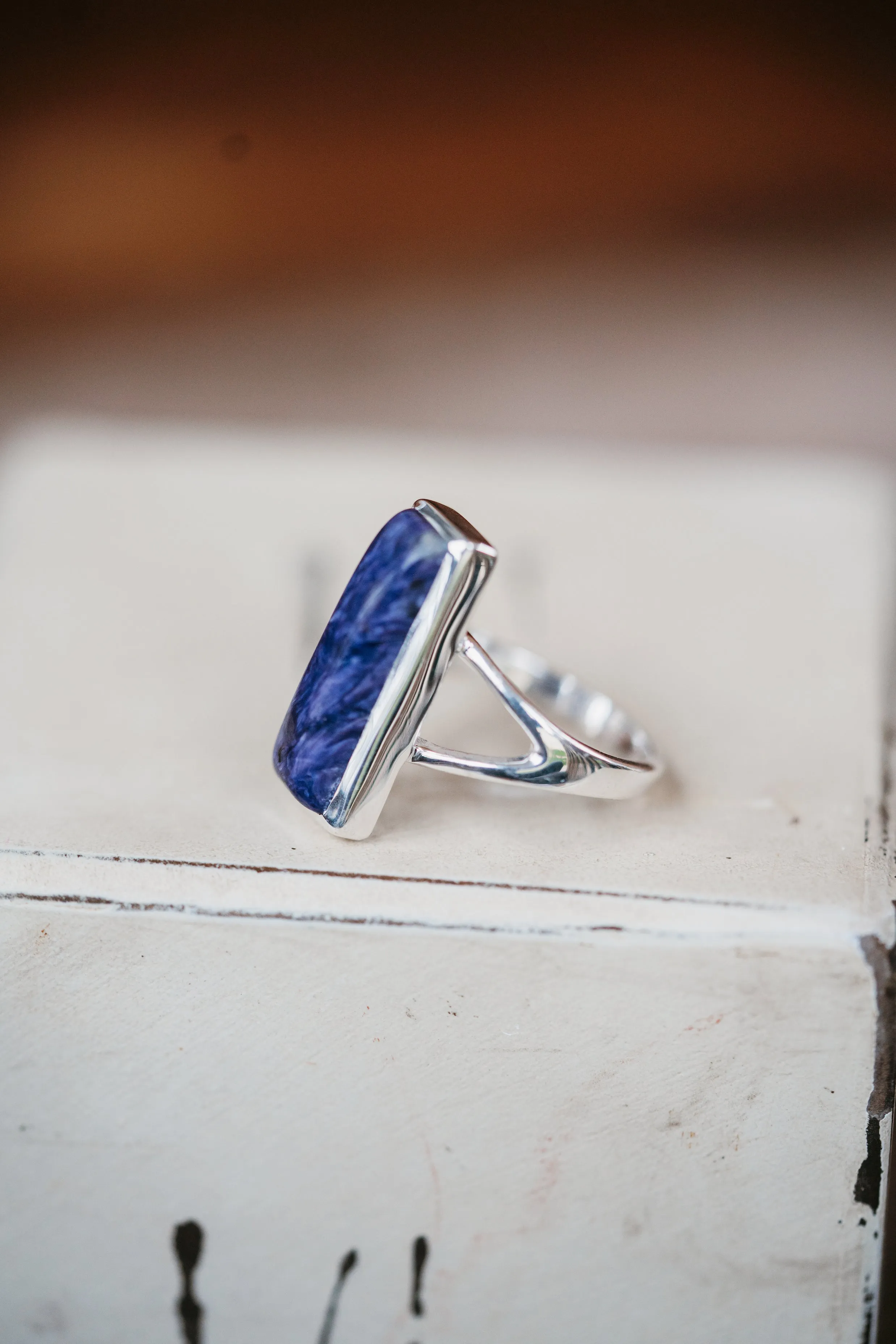 Mally Ring | Purple Charoite sold by Goldie Lew product image thumbnail 2