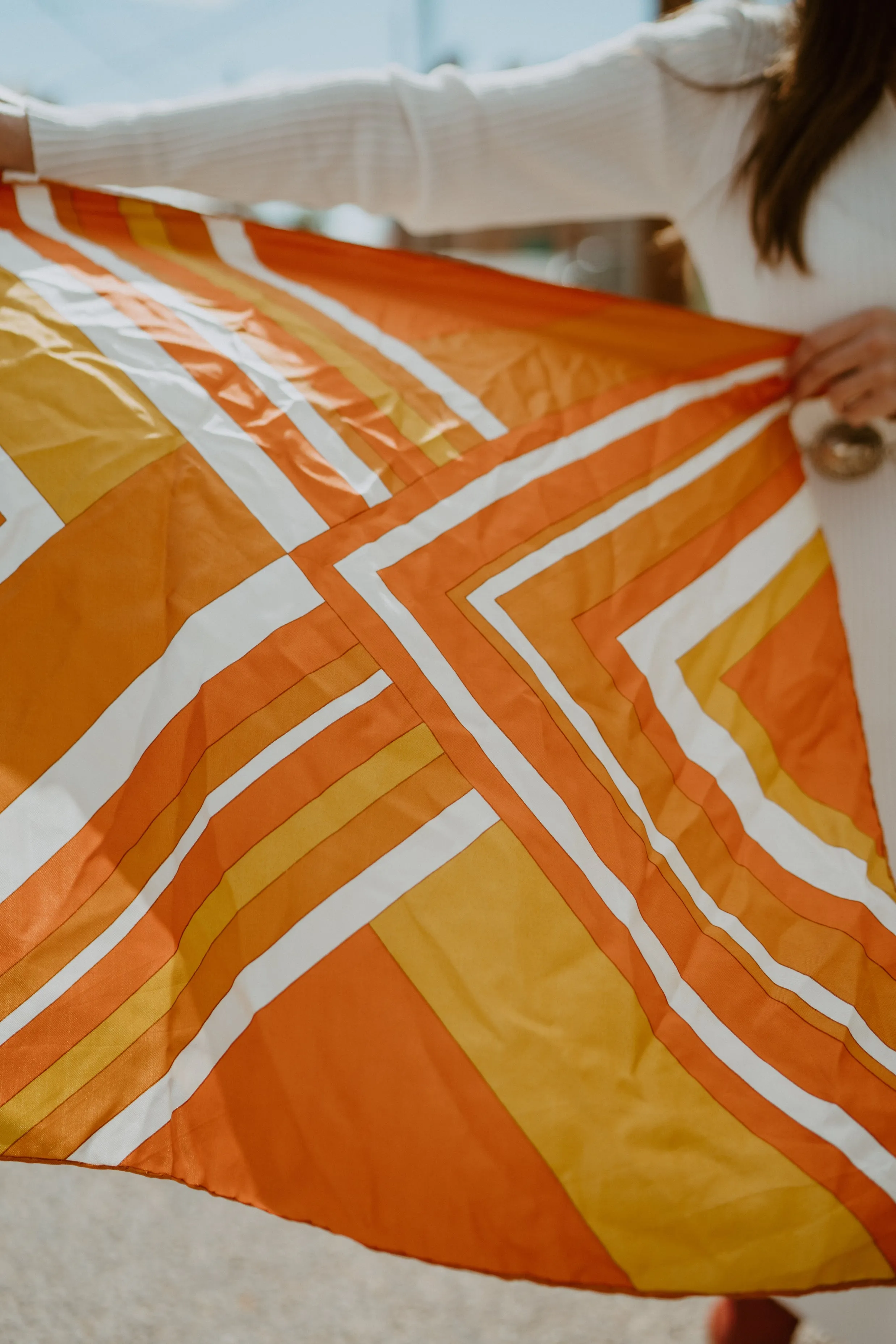 Sunny Lines Wild Rag | Orange sold by Goldie Lew product image thumbnail 4