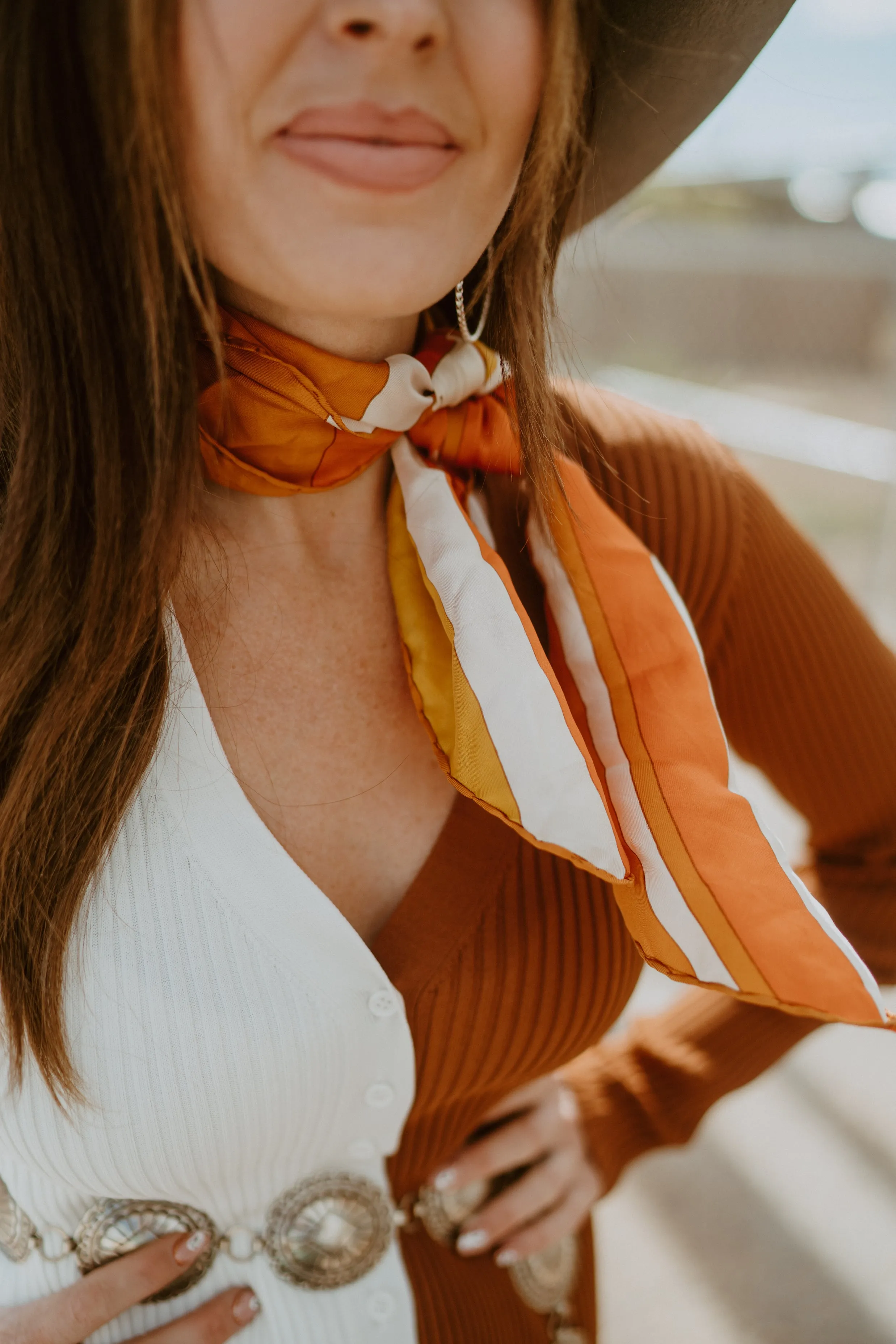 Sunny Lines Wild Rag | Orange sold by Goldie Lew product image thumbnail 3