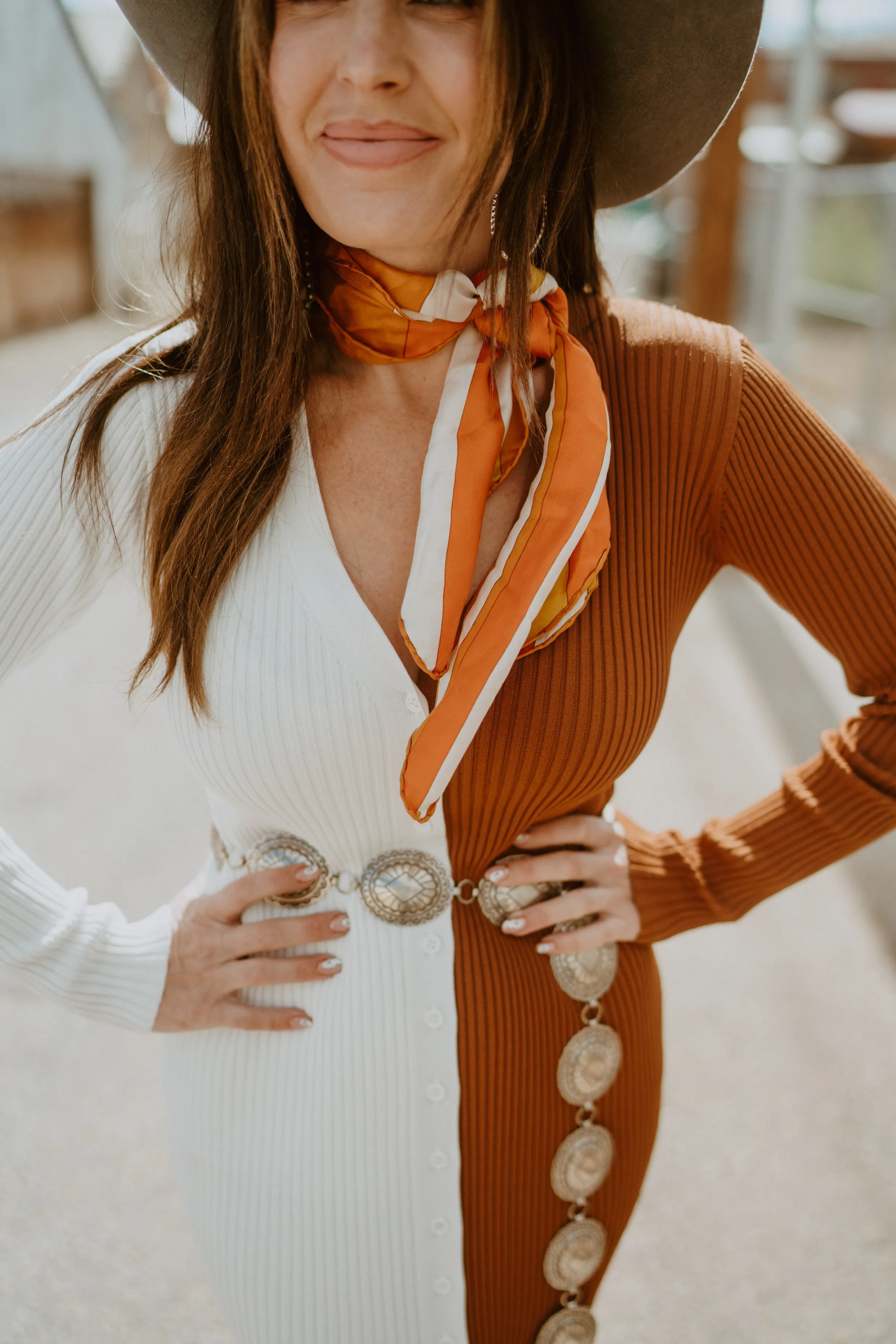 Sunny Lines Wild Rag | Orange sold by Goldie Lew