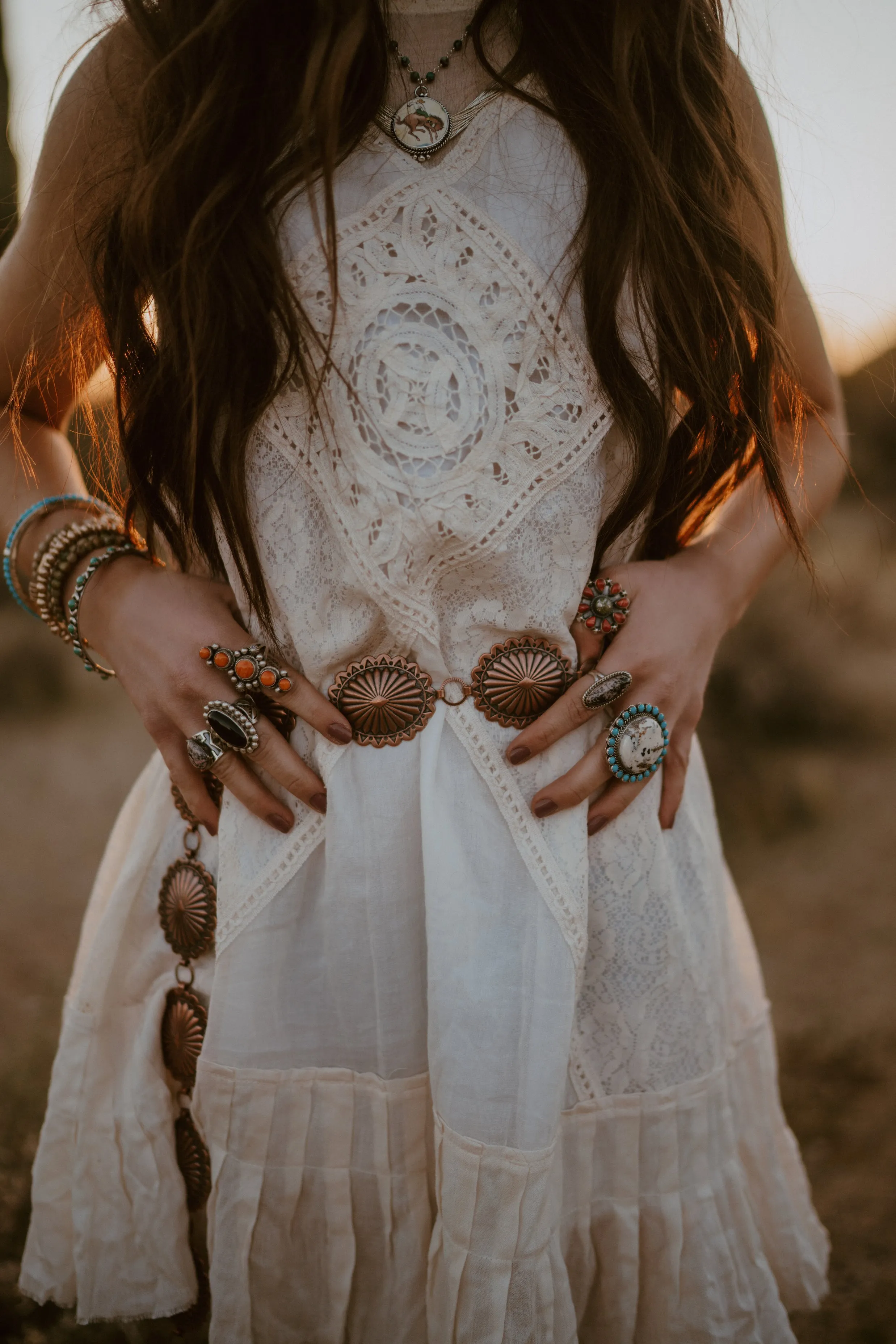 Kelsey Ring | White Buffalo + Turquoise - FINAL SALE sold by Goldie Lew product image thumbnail 4