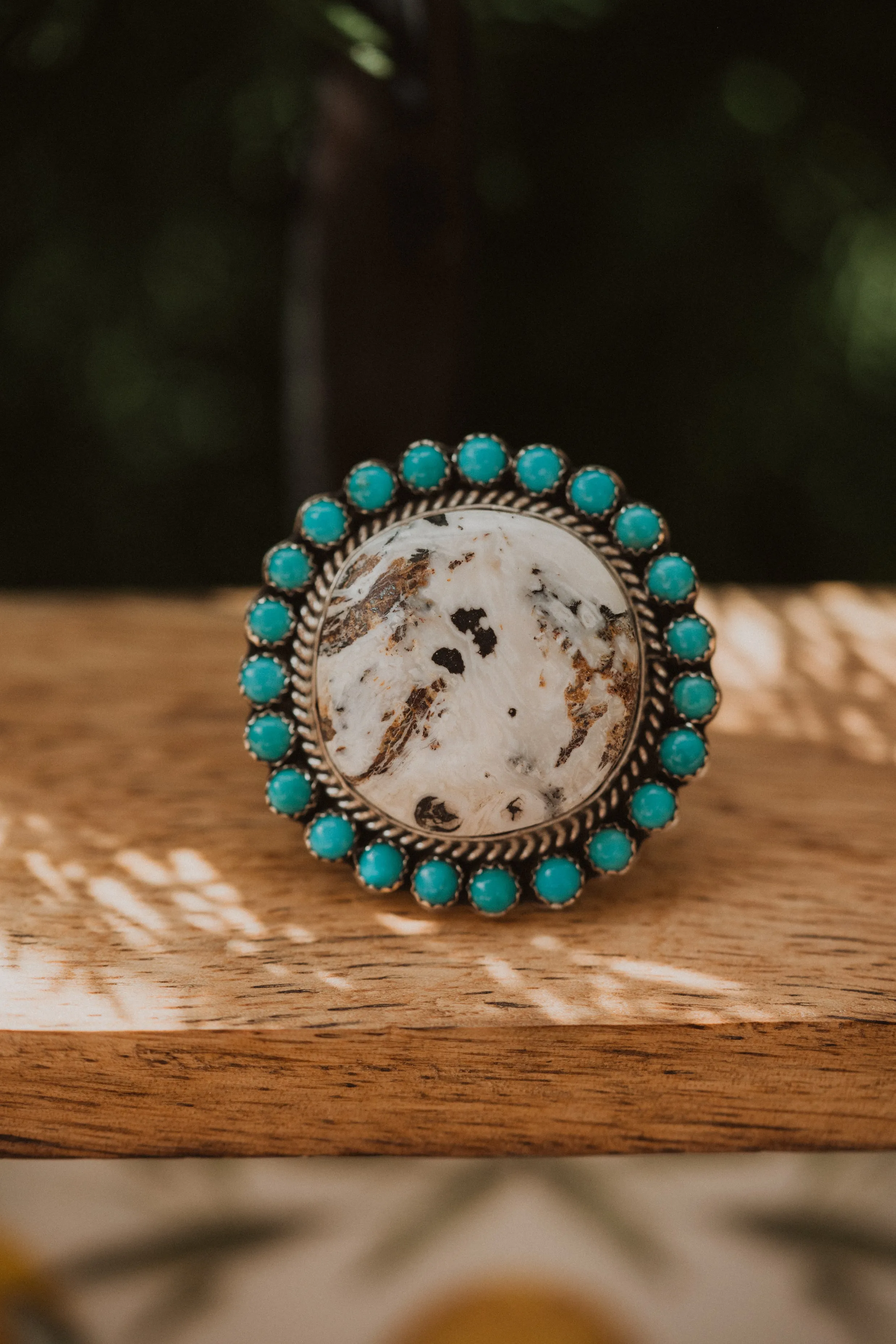 Kelsey Ring | White Buffalo + Turquoise - FINAL SALE sold by Goldie Lew