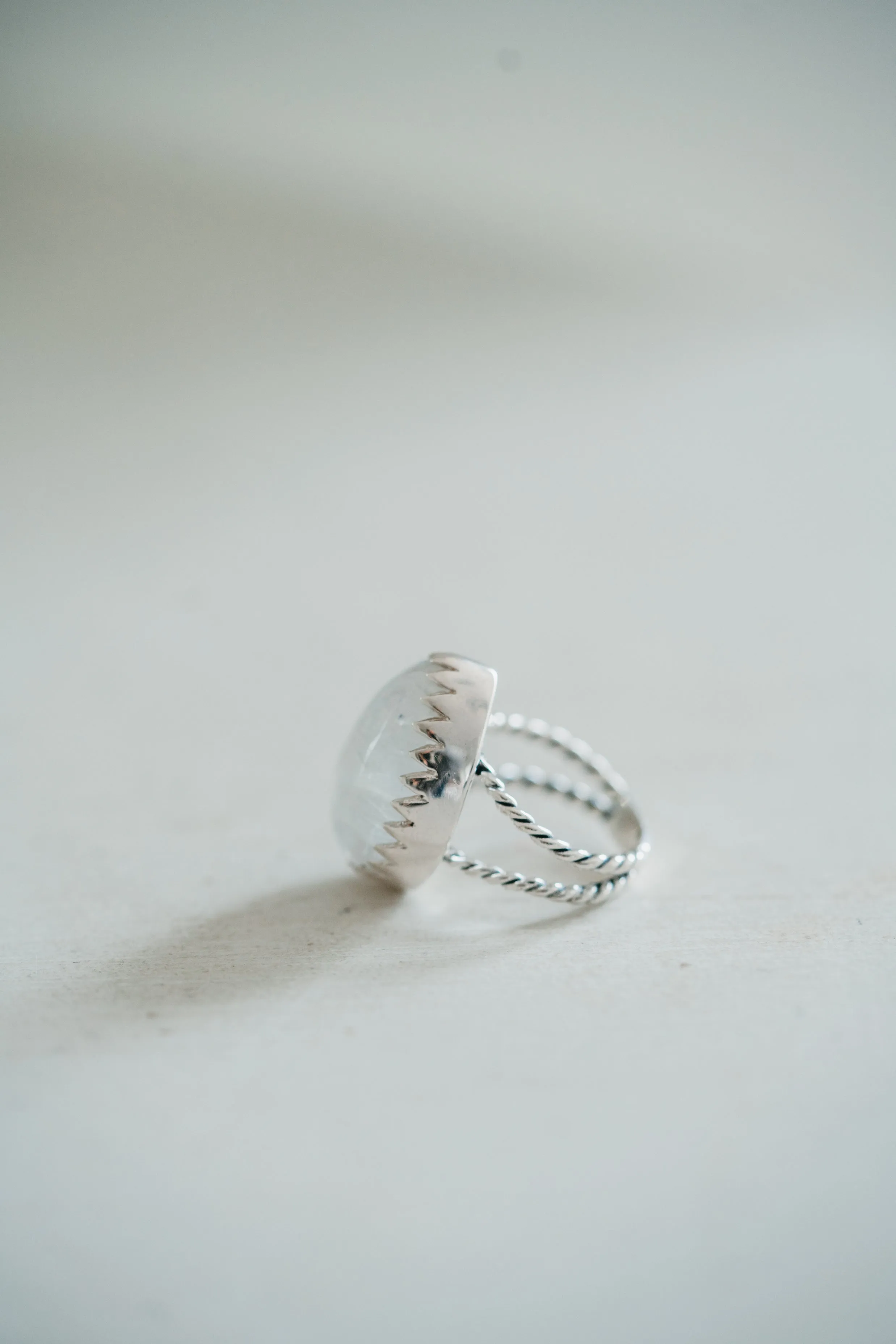 Lyra Ring | Rainbow Moonstone sold by Goldie Lew product image thumbnail 2