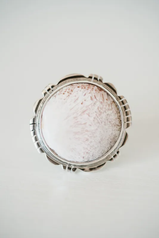 Xenia Ring | Pink Scolecite sold by Goldie Lew