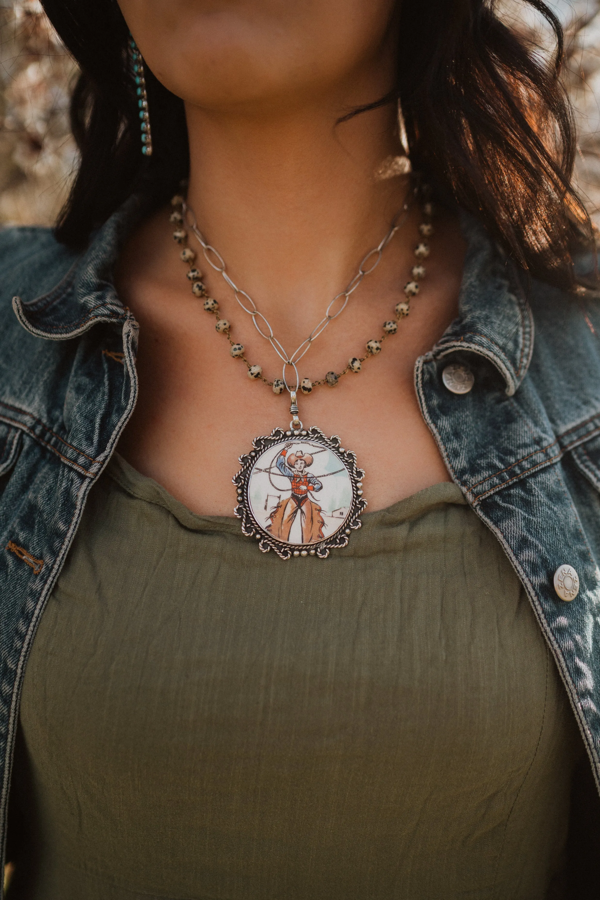 Old Cowboy Necklace | Olive Chain sold by Goldie Lew product image thumbnail 2