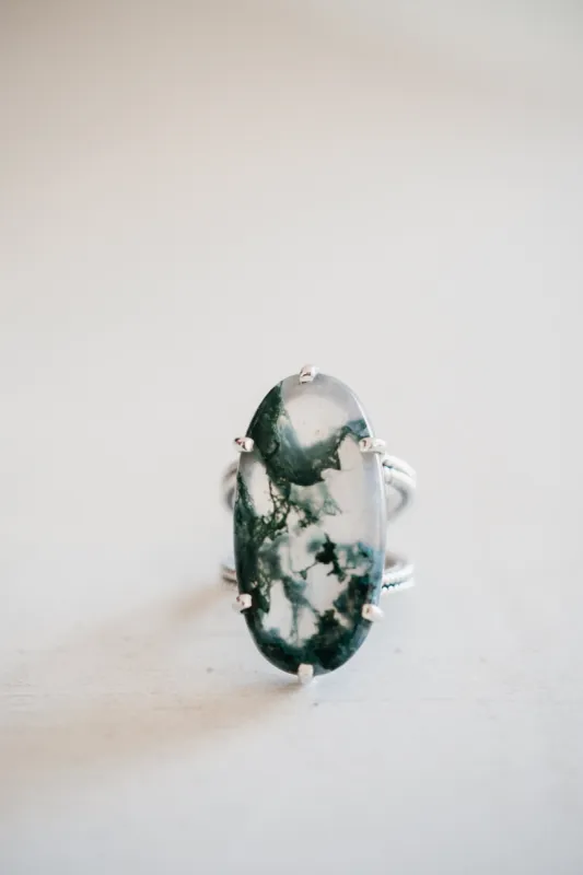Lynn Ring | Moss Agate sold by Goldie Lew