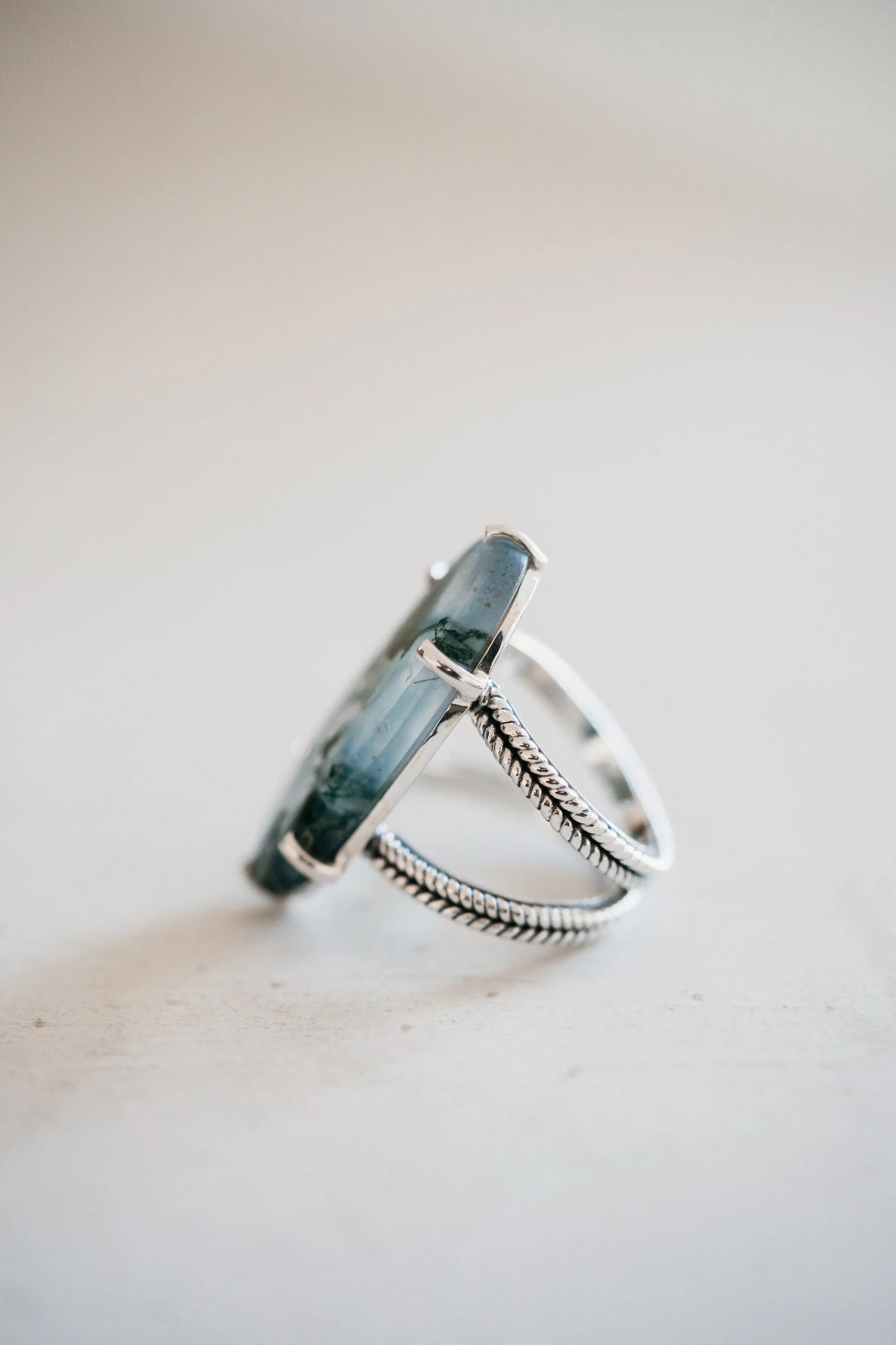 Lynn Ring | Moss Agate sold by Goldie Lew product image thumbnail 2