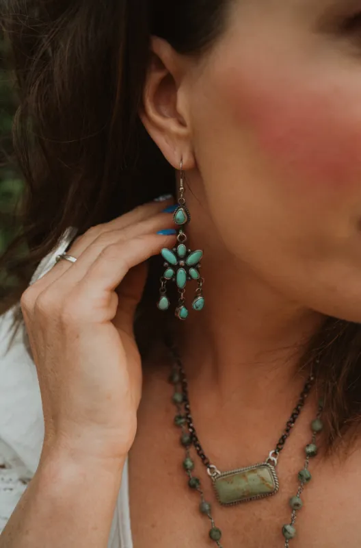 Star Drop Earrings | Turquoise sold by Goldie Lew
