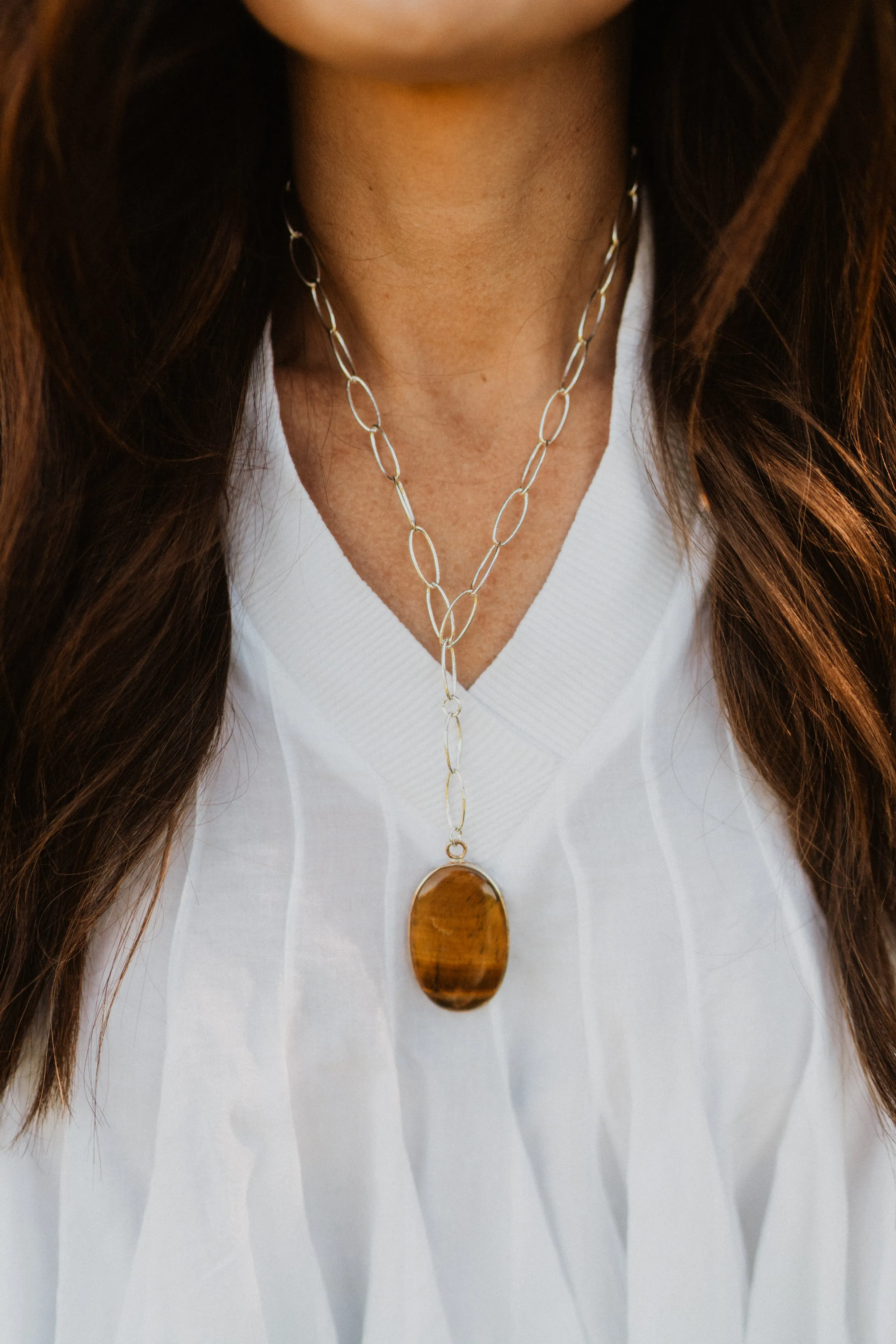 Fern Necklace | Tiger's Eye - FINAL SALE sold by Goldie Lew product image thumbnail 2