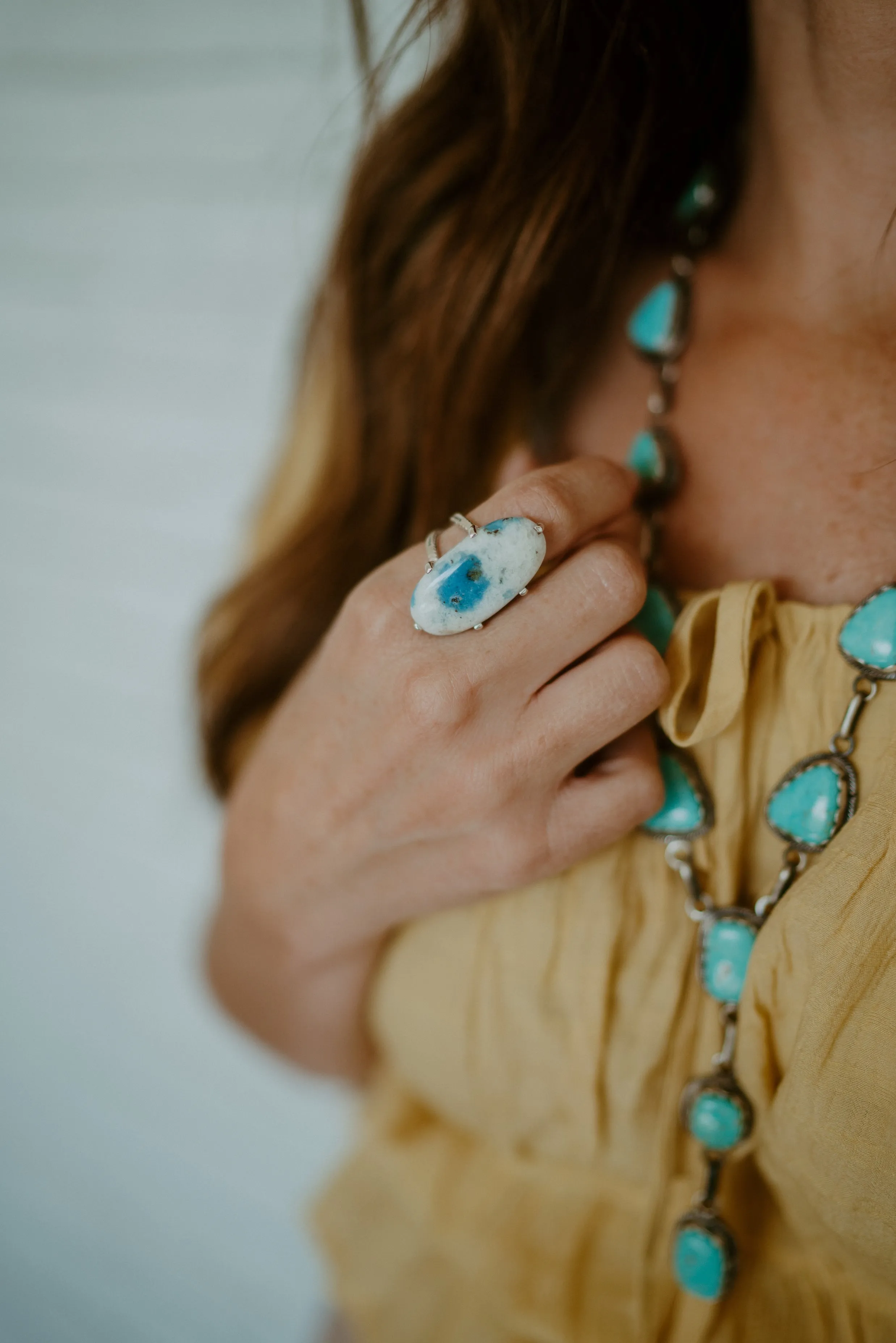 Lynn Ring | Azurite Quartz sold by Goldie Lew product image thumbnail 3