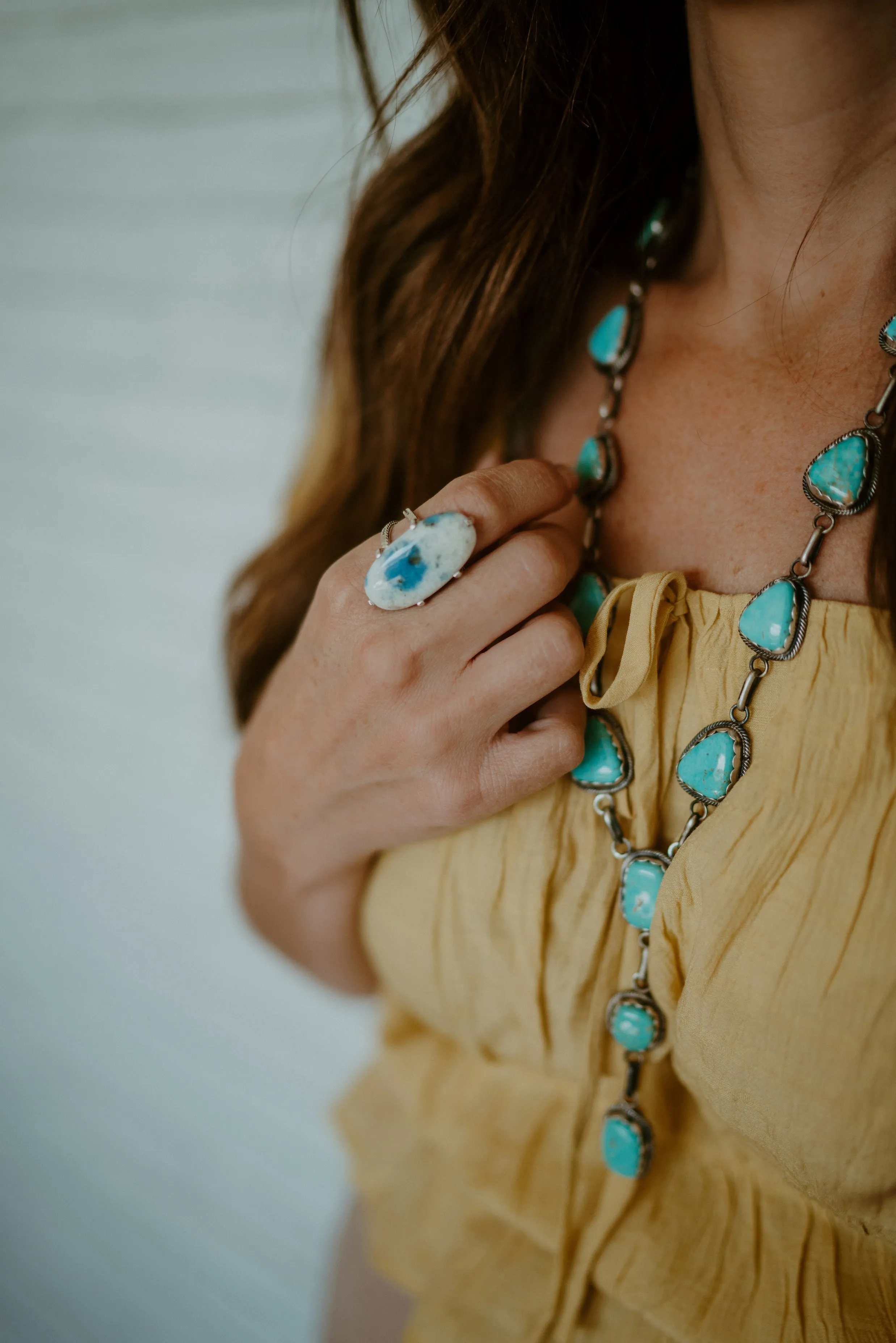 Lynn Ring | Azurite Quartz sold by Goldie Lew product image thumbnail 2
