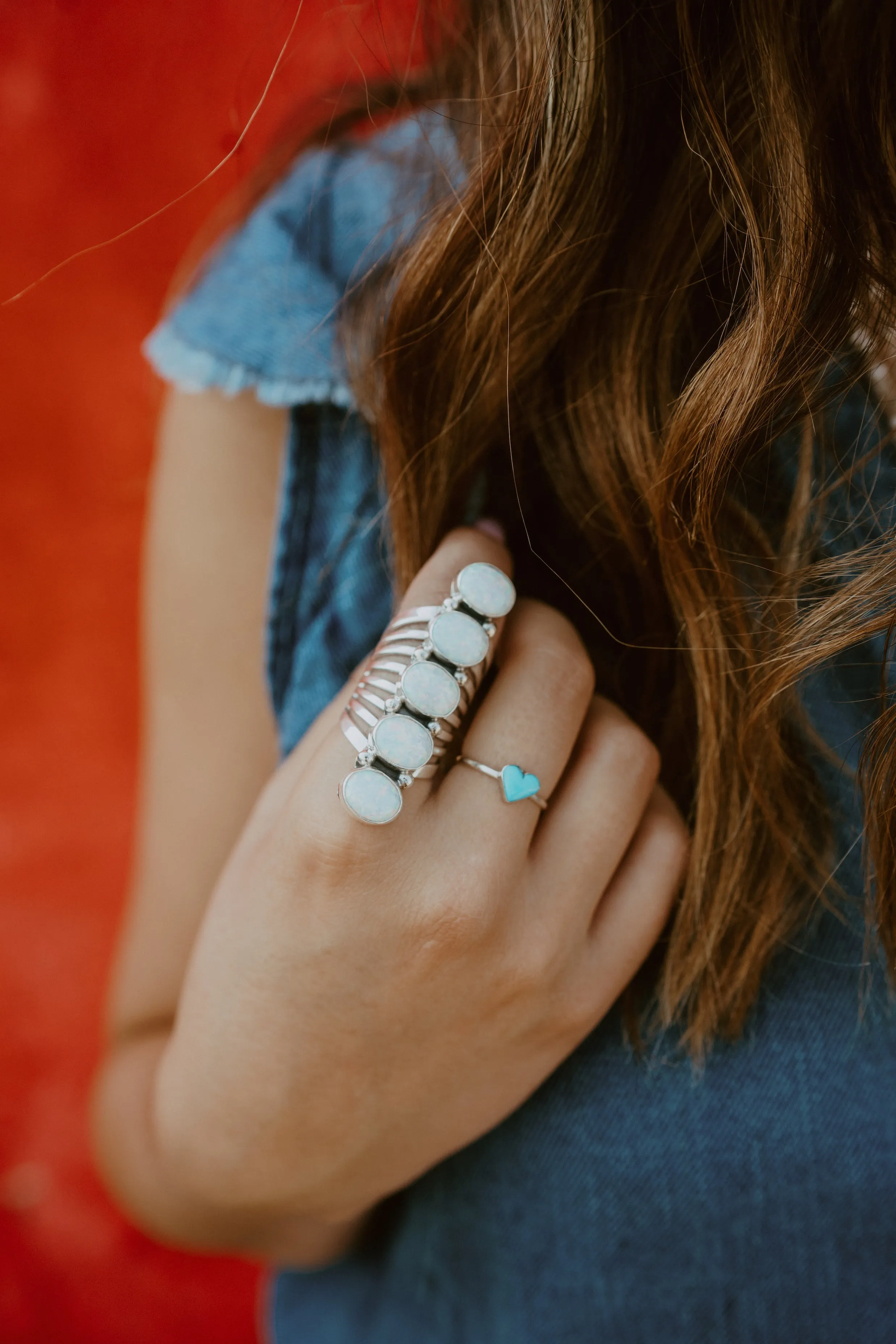 Tiny Heart Ring | Turquoise sold by Goldie Lew product image thumbnail 5