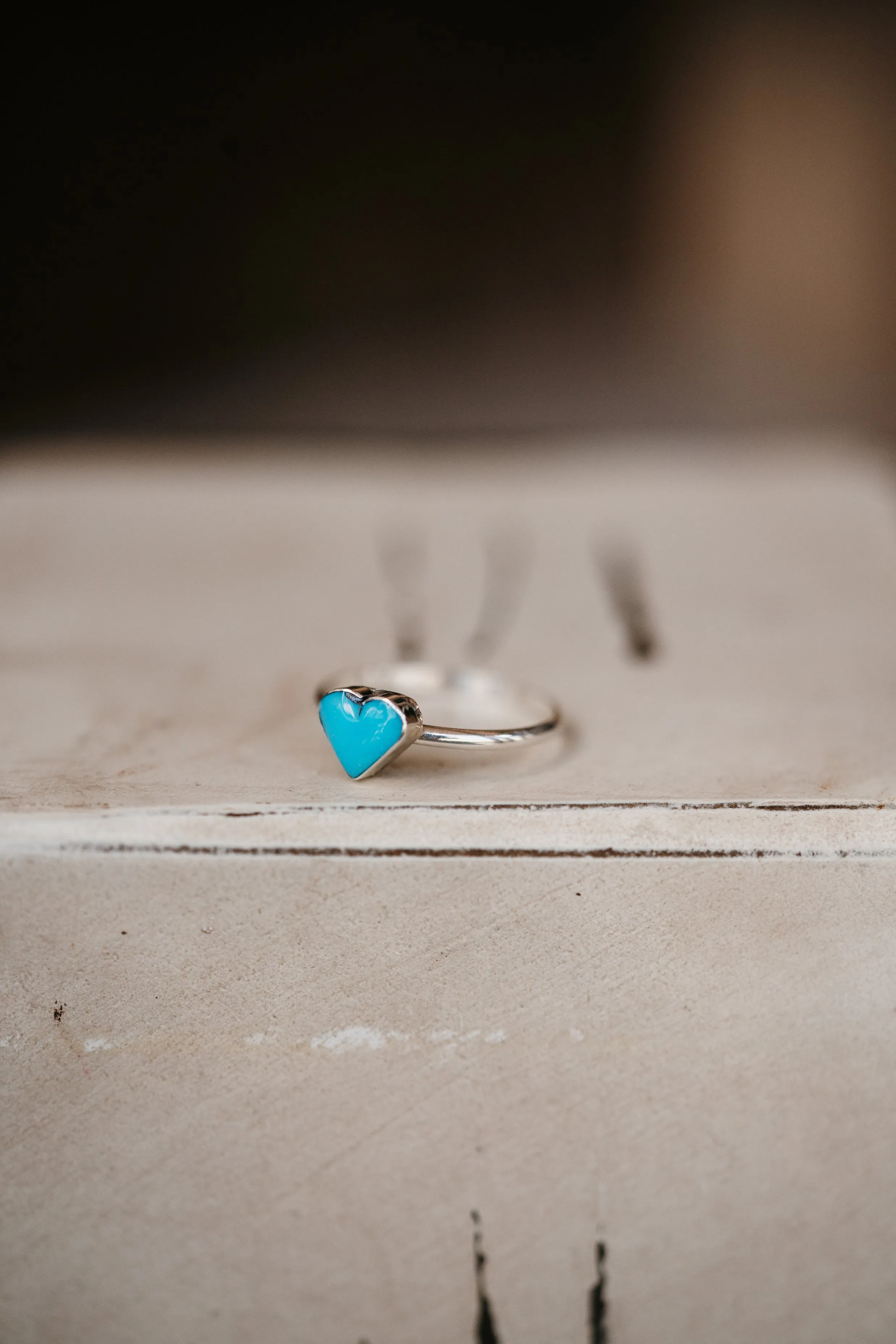Tiny Heart Ring | Turquoise sold by Goldie Lew product image thumbnail 2