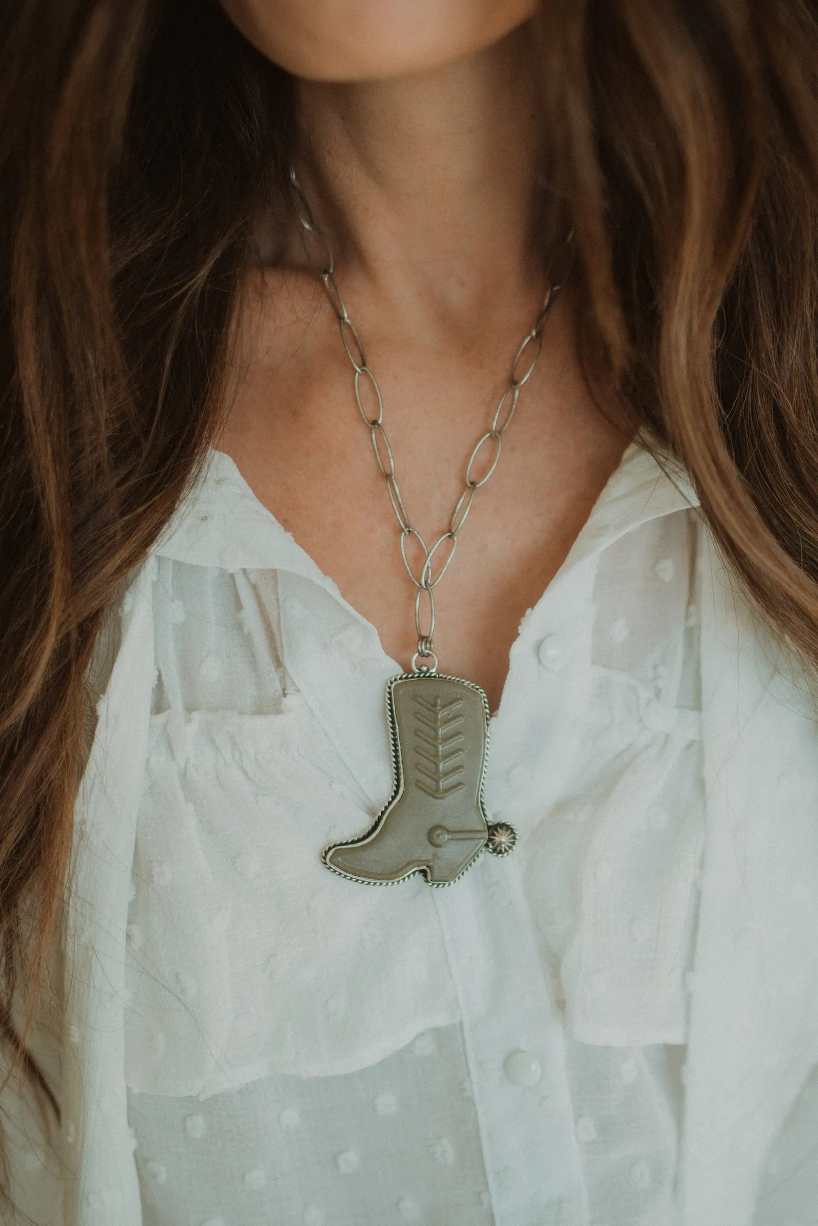 Cowboy Boot Necklace | Shelly Chain sold by Goldie Lew product image thumbnail 5