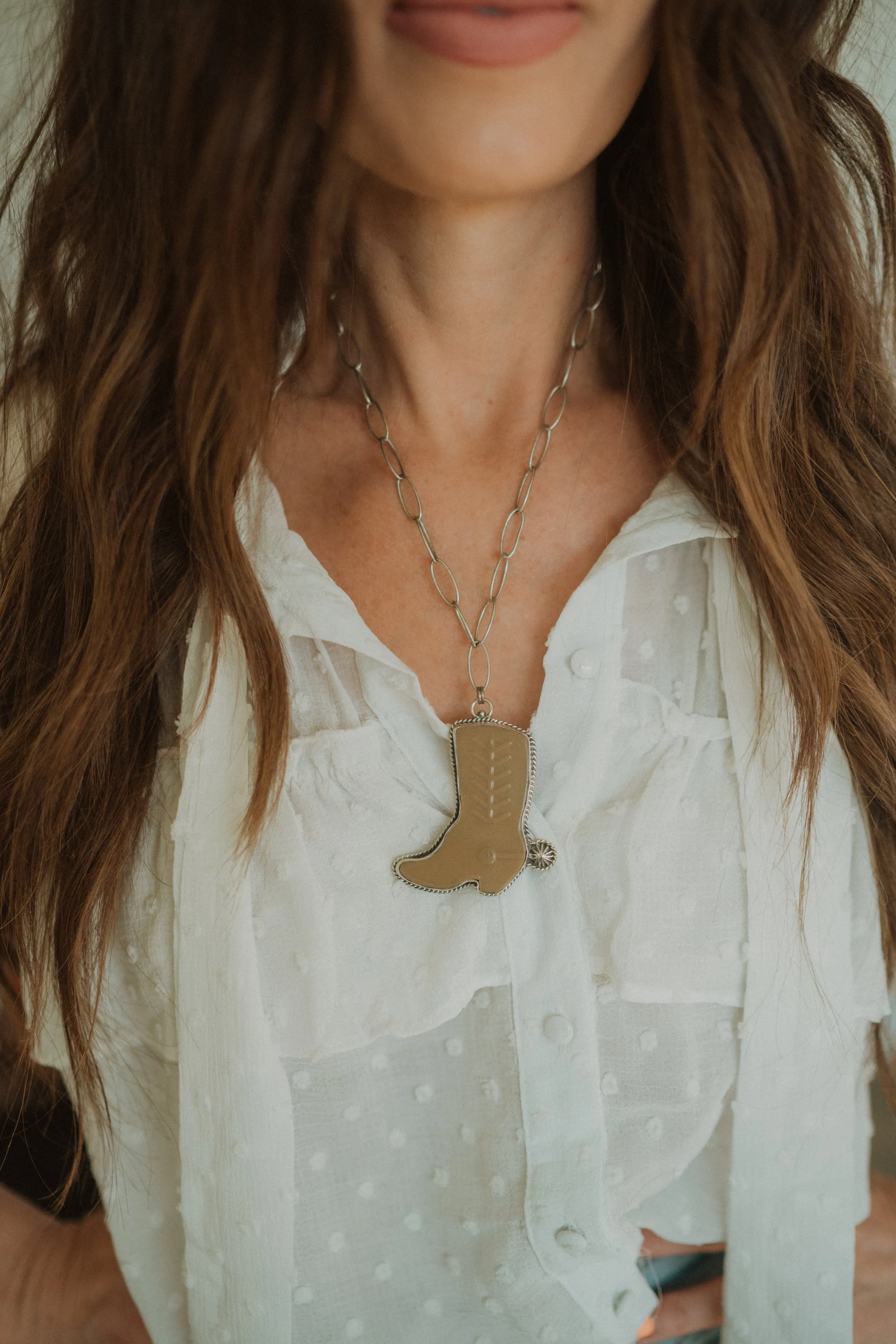 Cowboy Boot Necklace | Shelly Chain sold by Goldie Lew product image thumbnail 4