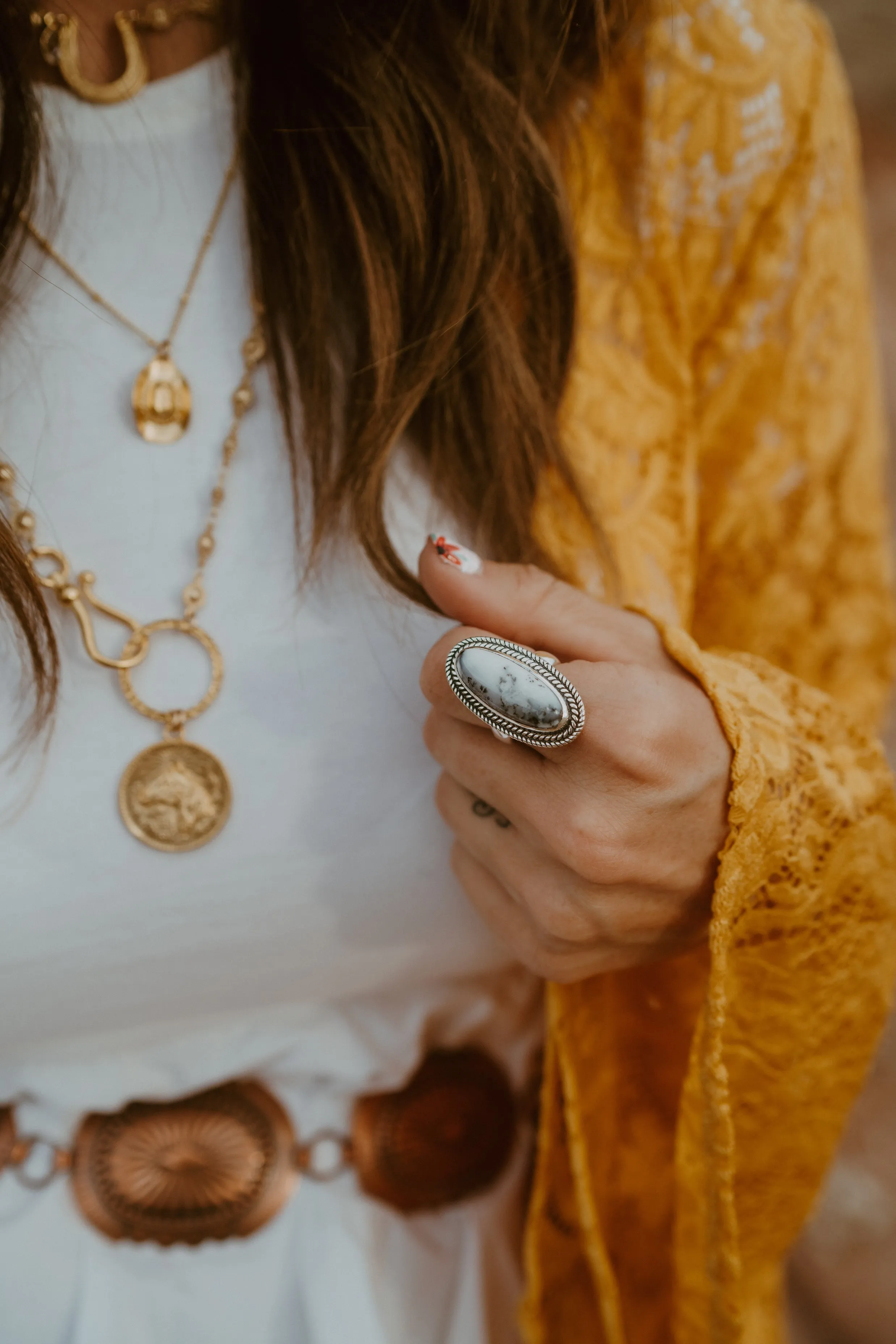 Julia Ring | Dendritic Opal sold by Goldie Lew product image thumbnail 4