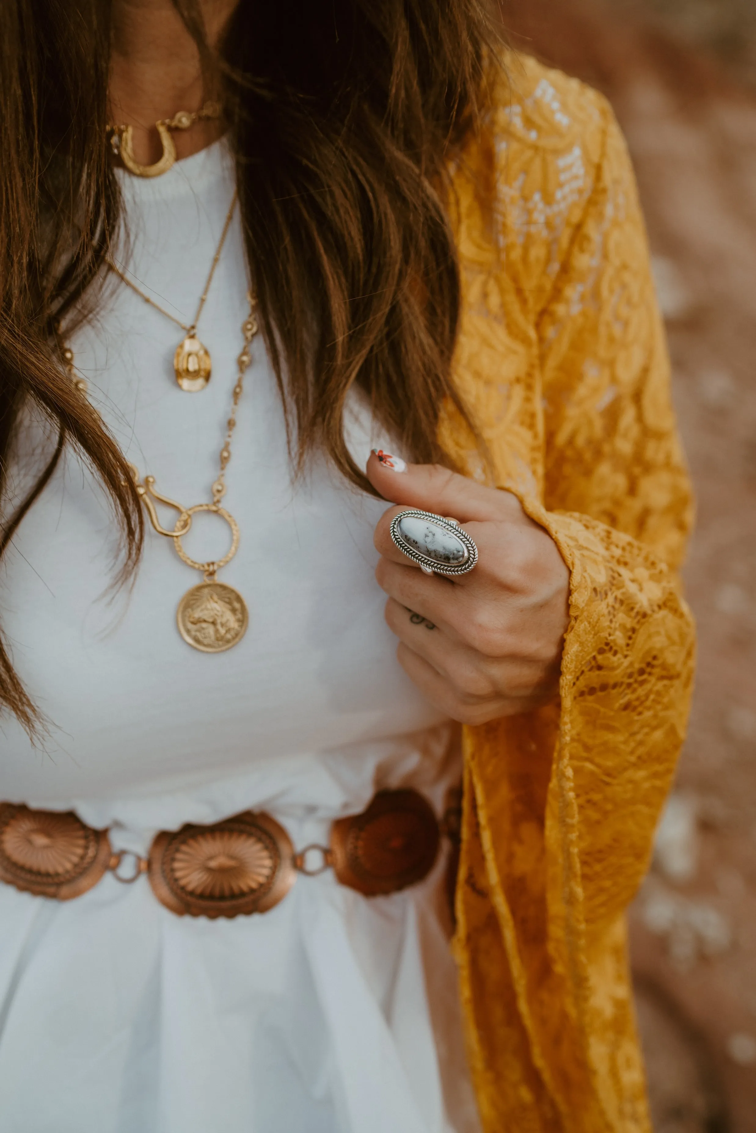 Julia Ring | Dendritic Opal sold by Goldie Lew product image thumbnail 3