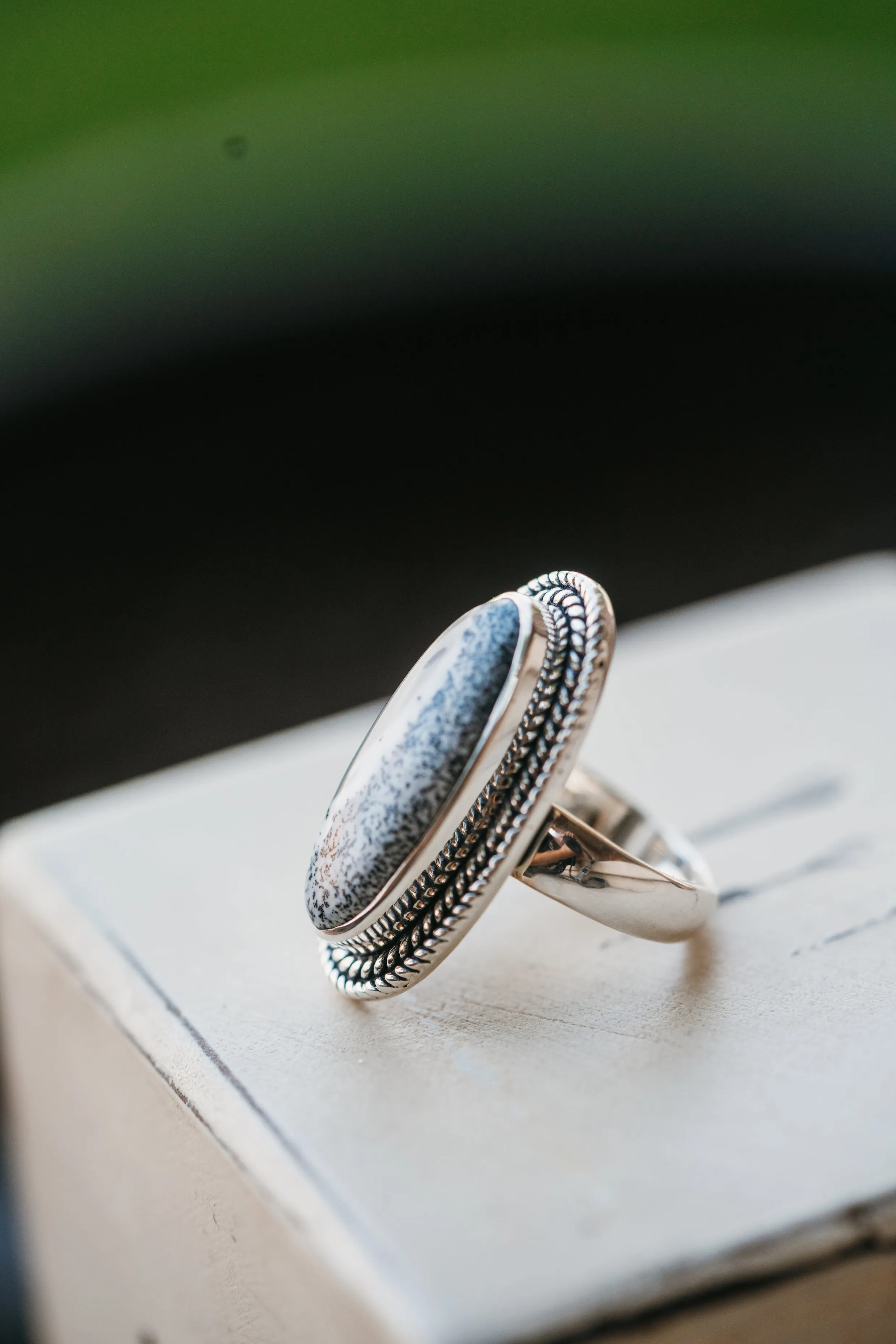 Julia Ring | Dendritic Opal sold by Goldie Lew product image thumbnail 2