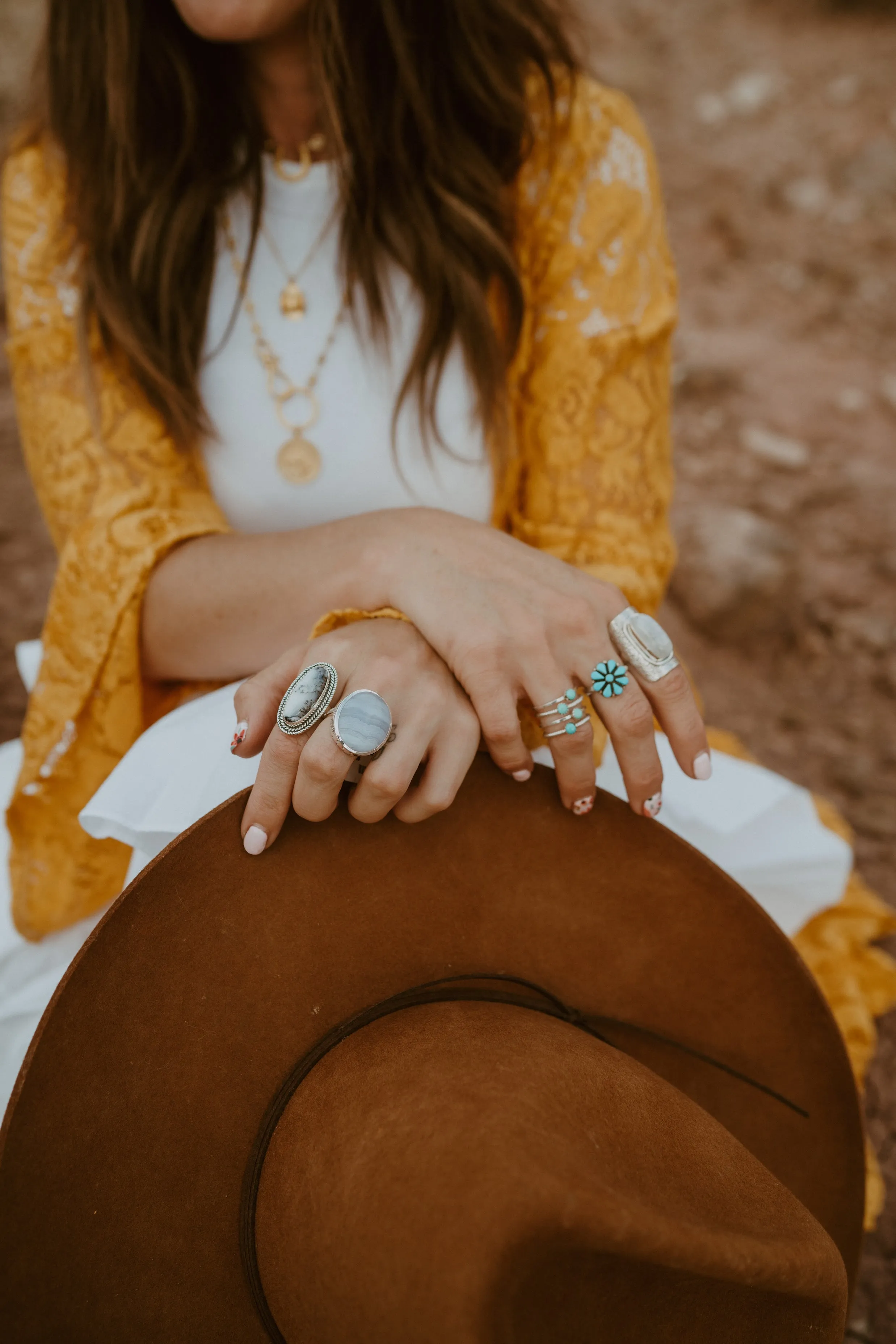 Julia Ring | Dendritic Opal sold by Goldie Lew product image thumbnail 5