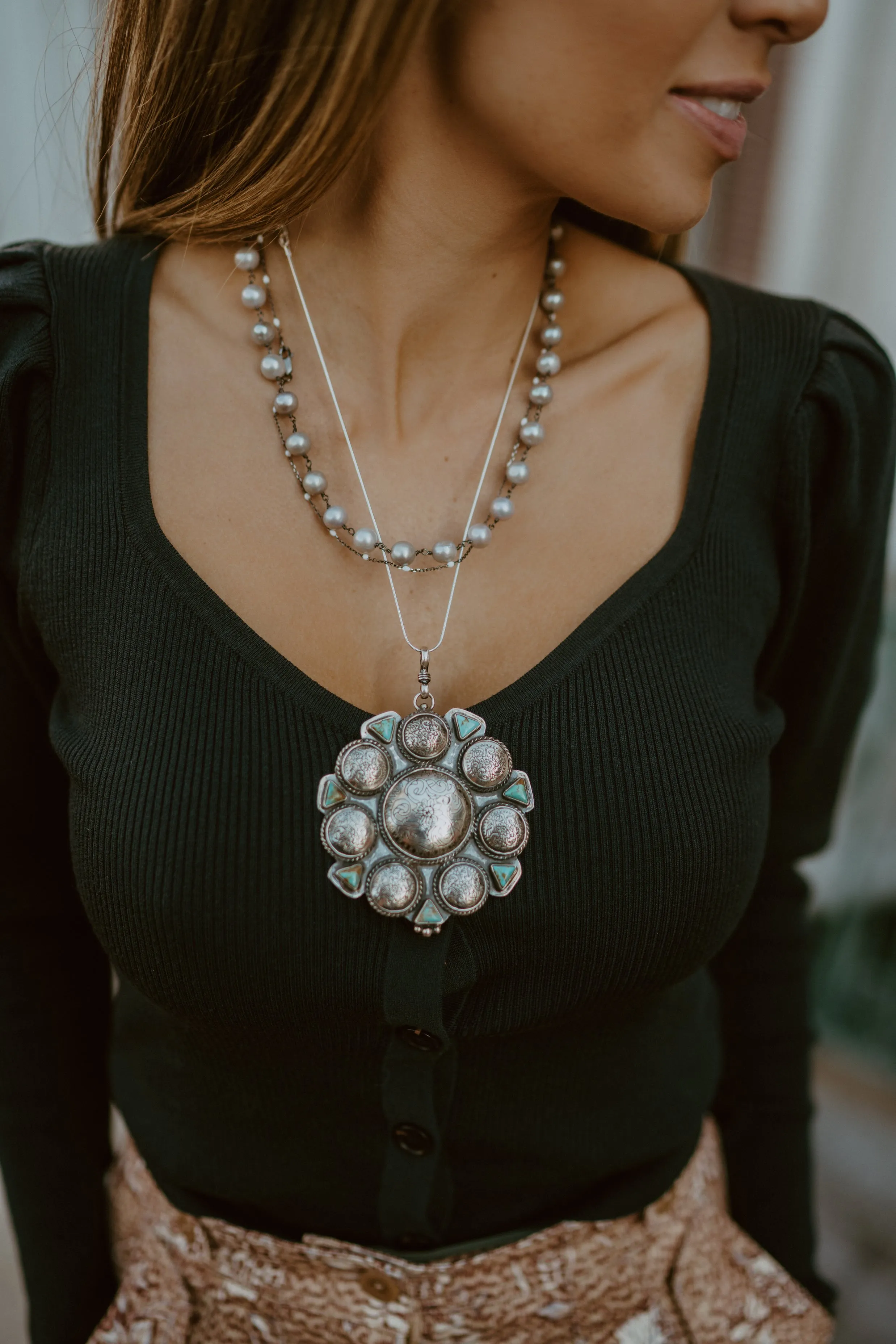 Navajo Button Necklace sold by Goldie Lew product image thumbnail 2