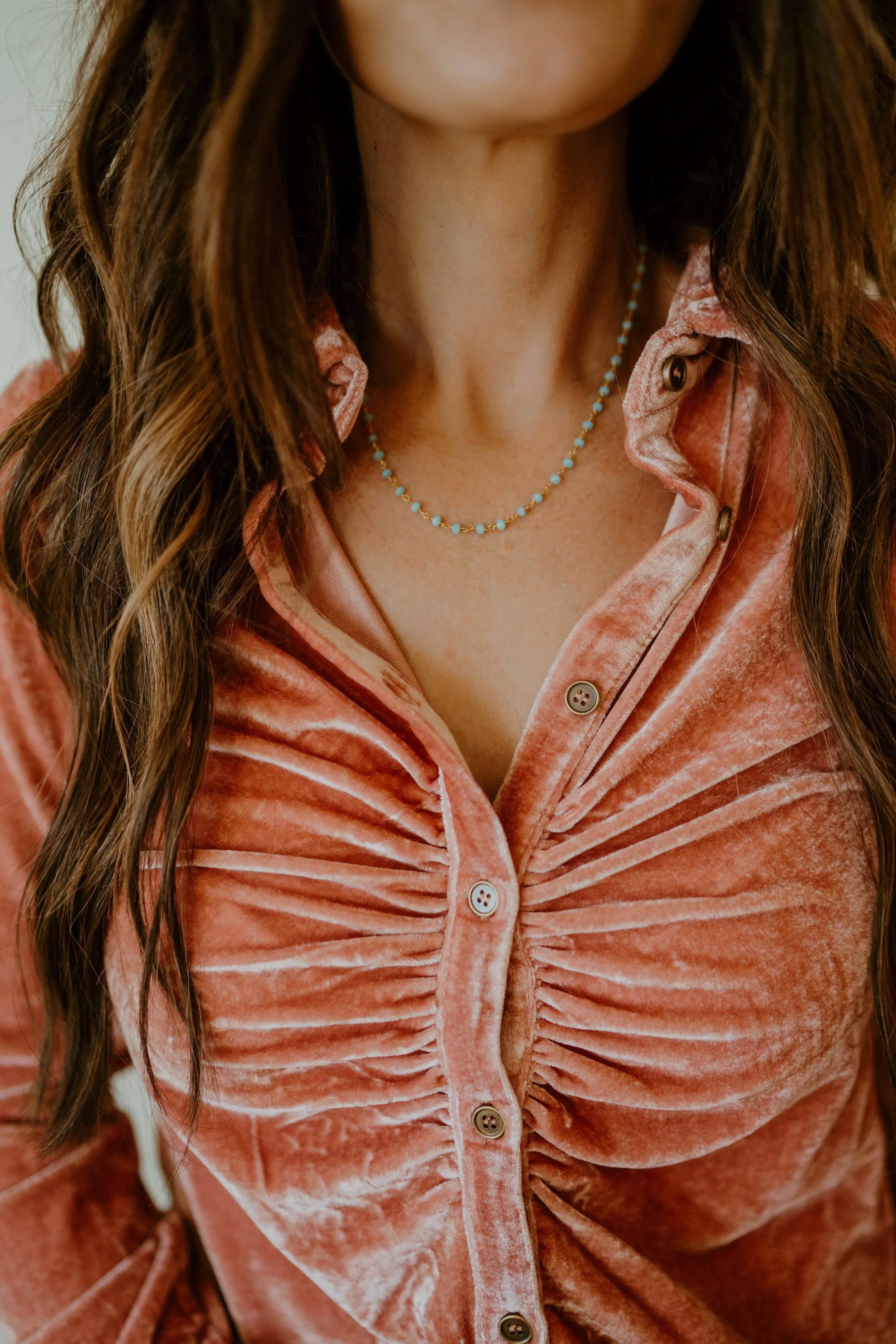 Mae Necklace | Turquoise + Gold sold by Goldie Lew