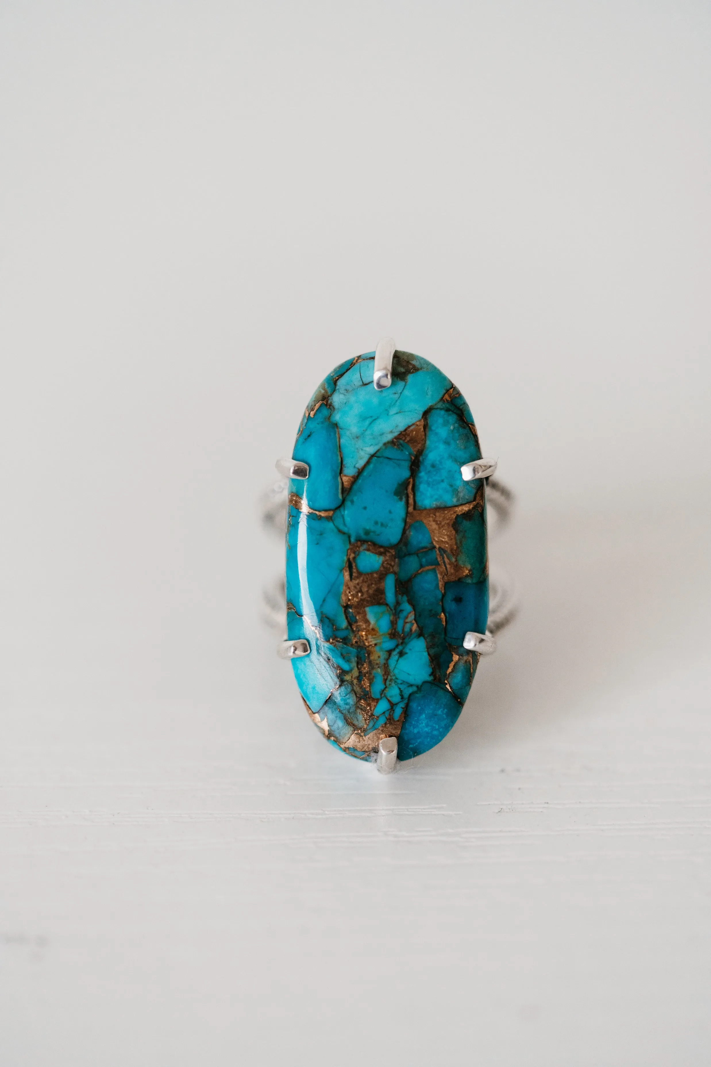 Lynn Ring | Blue Copper Turquoise sold by Goldie Lew