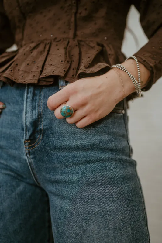 Lenny Ring | Blue Copper Turquoise sold by Goldie Lew
