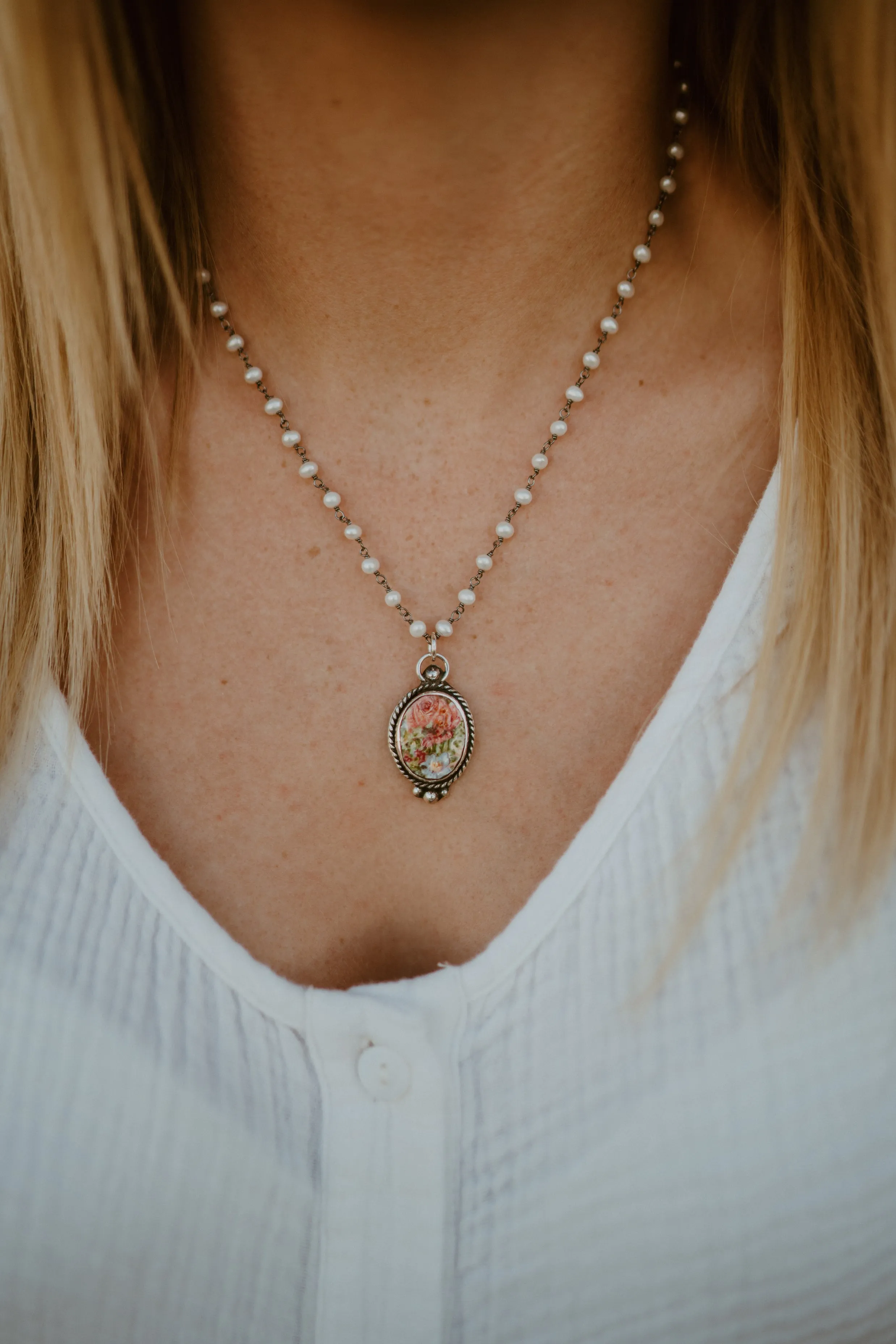 Reina Necklace | Pink sold by Goldie Lew product image thumbnail 2