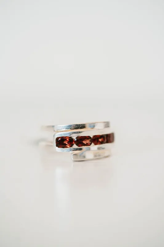 Christina Ring | Red Garnet sold by Goldie Lew