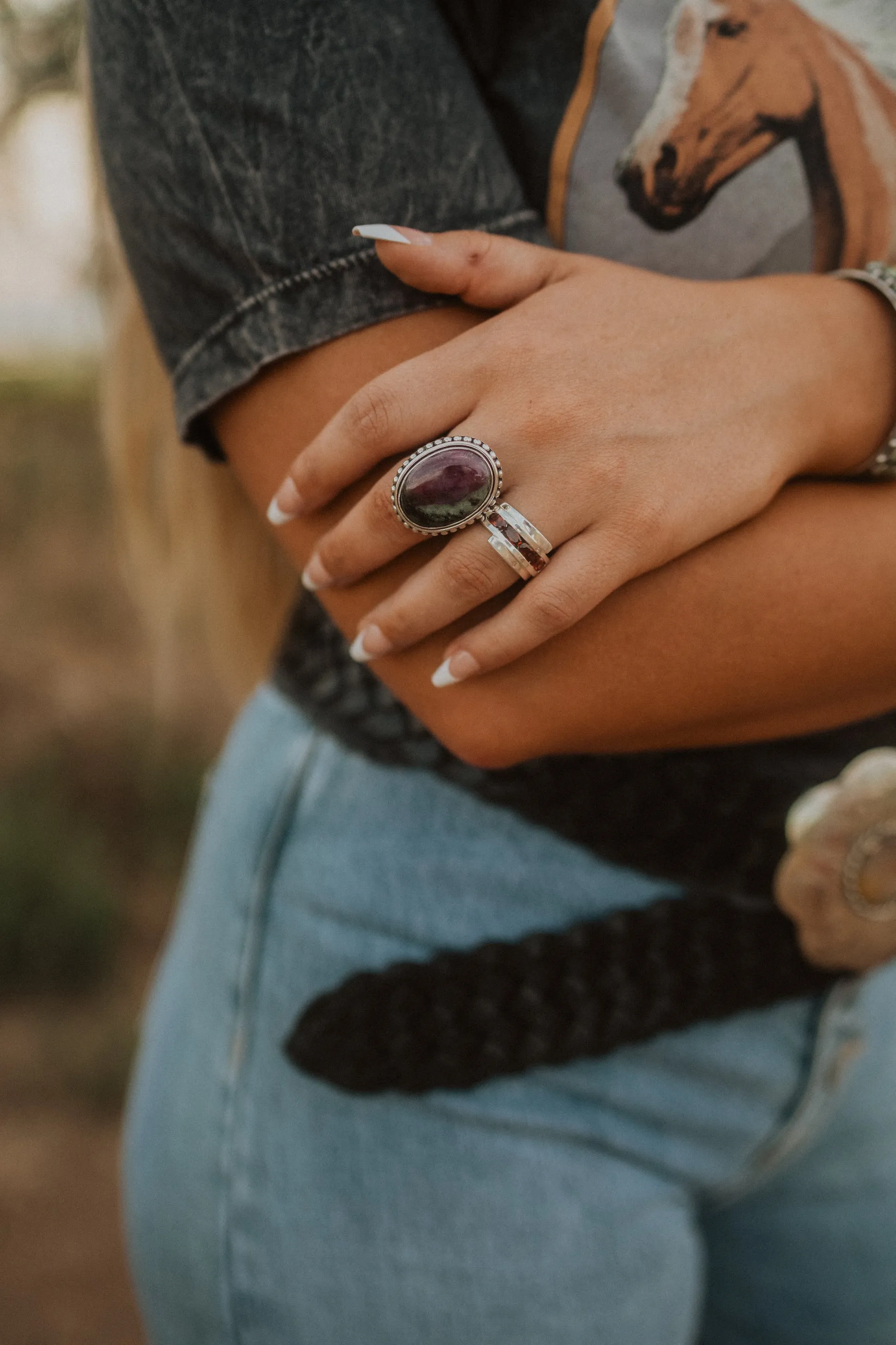 Christina Ring | Red Garnet - FINAL SALE sold by Goldie Lew product image thumbnail 2