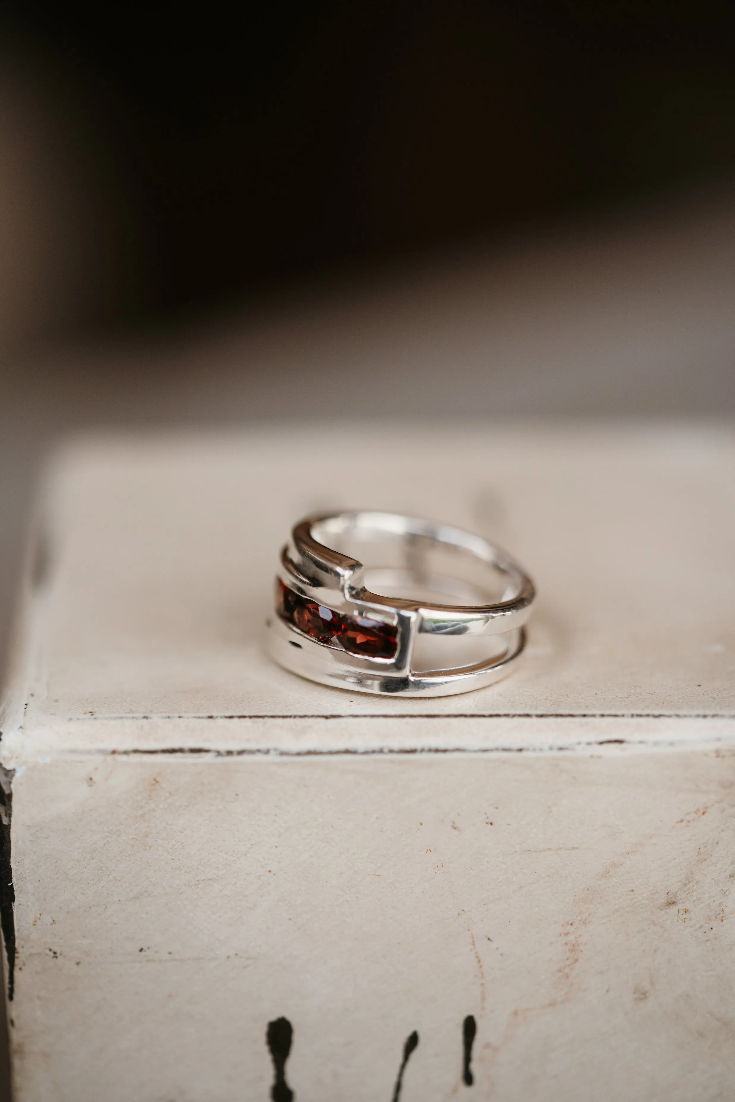 Christina Ring | Red Garnet - FINAL SALE sold by Goldie Lew product image thumbnail 4