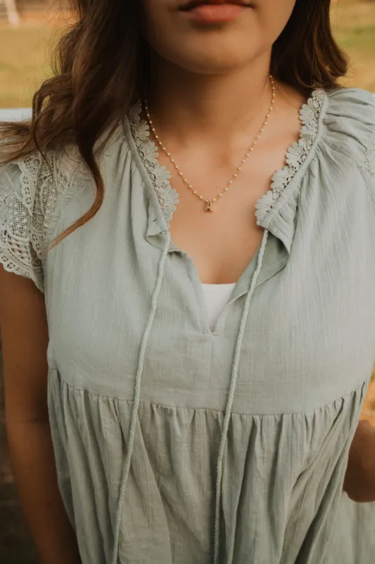 Initial Necklace | White and Gold Chain - FINAL SALE sold by Goldie Lew