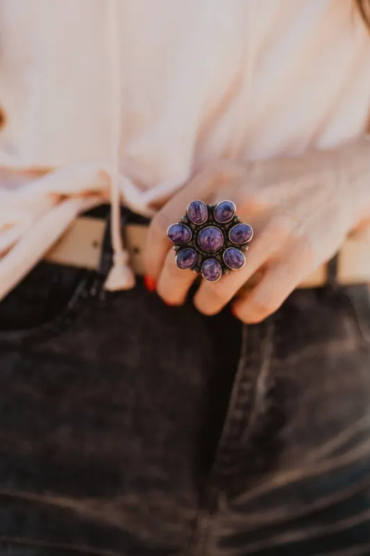 Tatum Ring | Purple Charoite sold by Goldie Lew