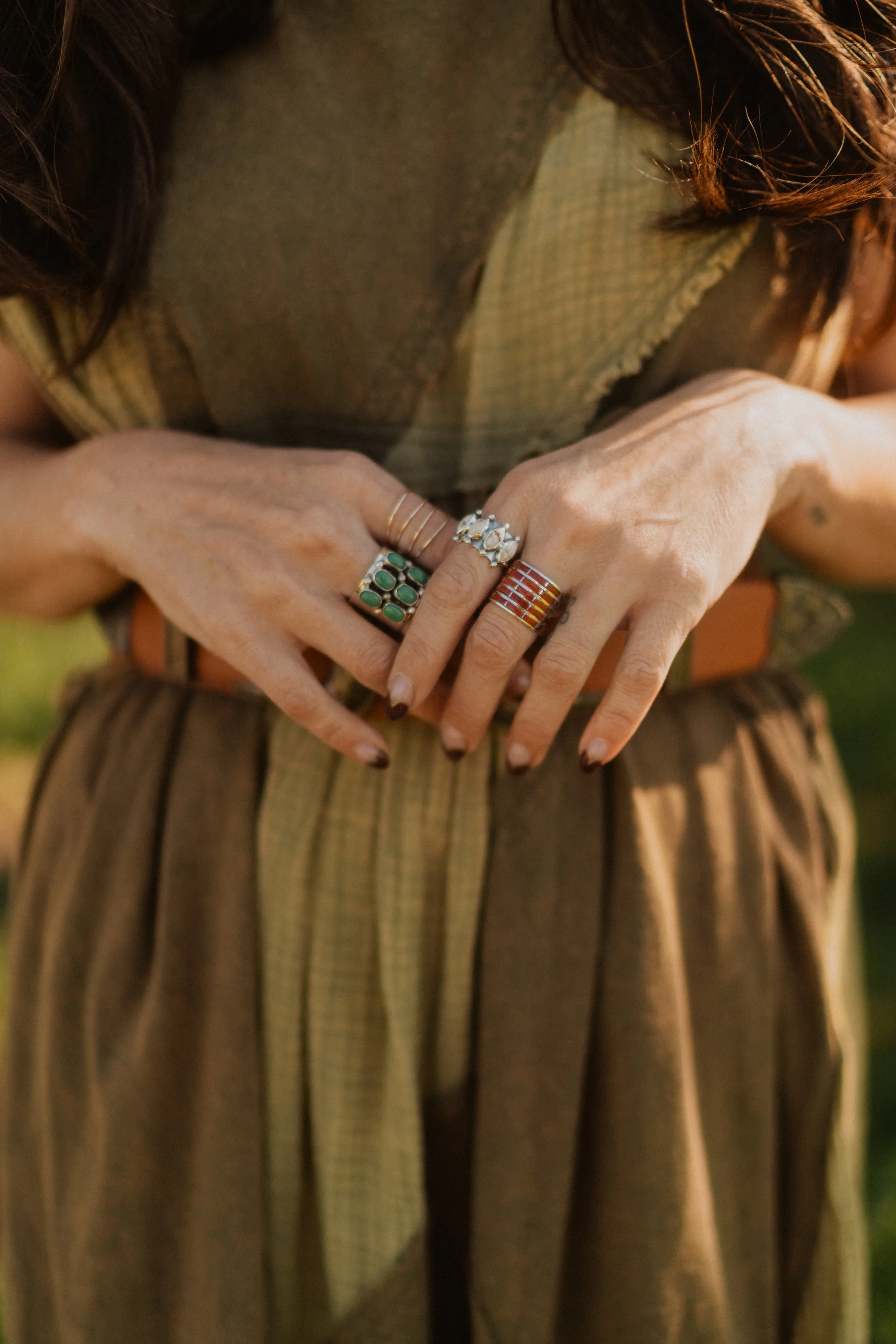 5 Bar Ring | Coral sold by Goldie Lew product image thumbnail 3
