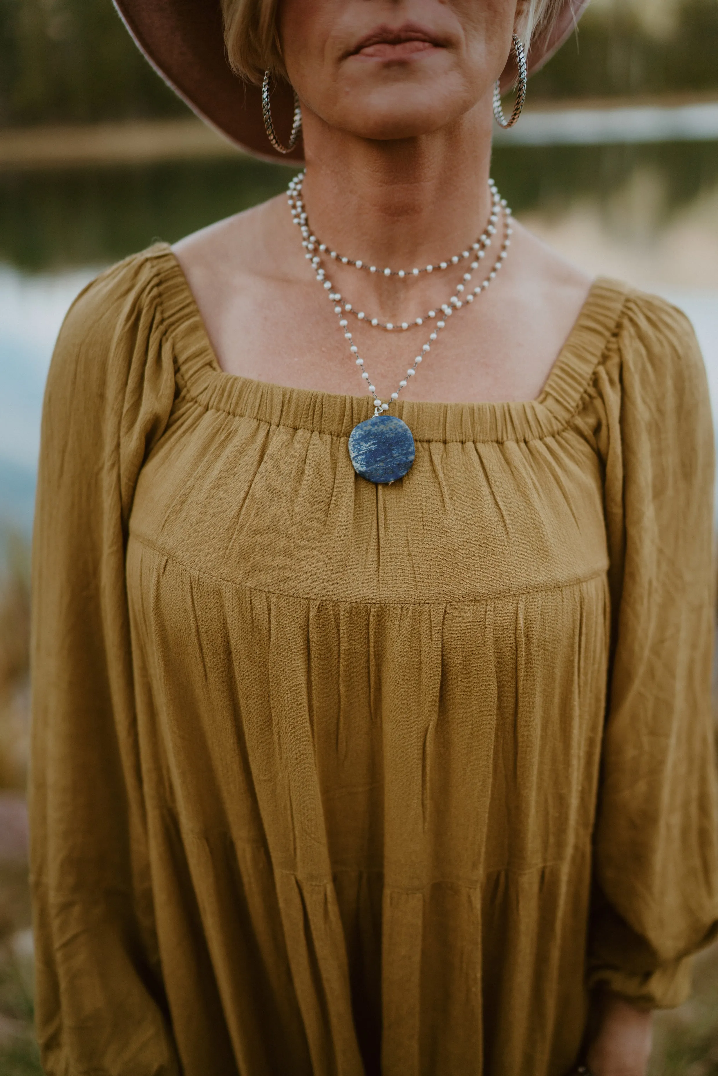 Mallory Necklace | Blue sold by Goldie Lew product image thumbnail 3