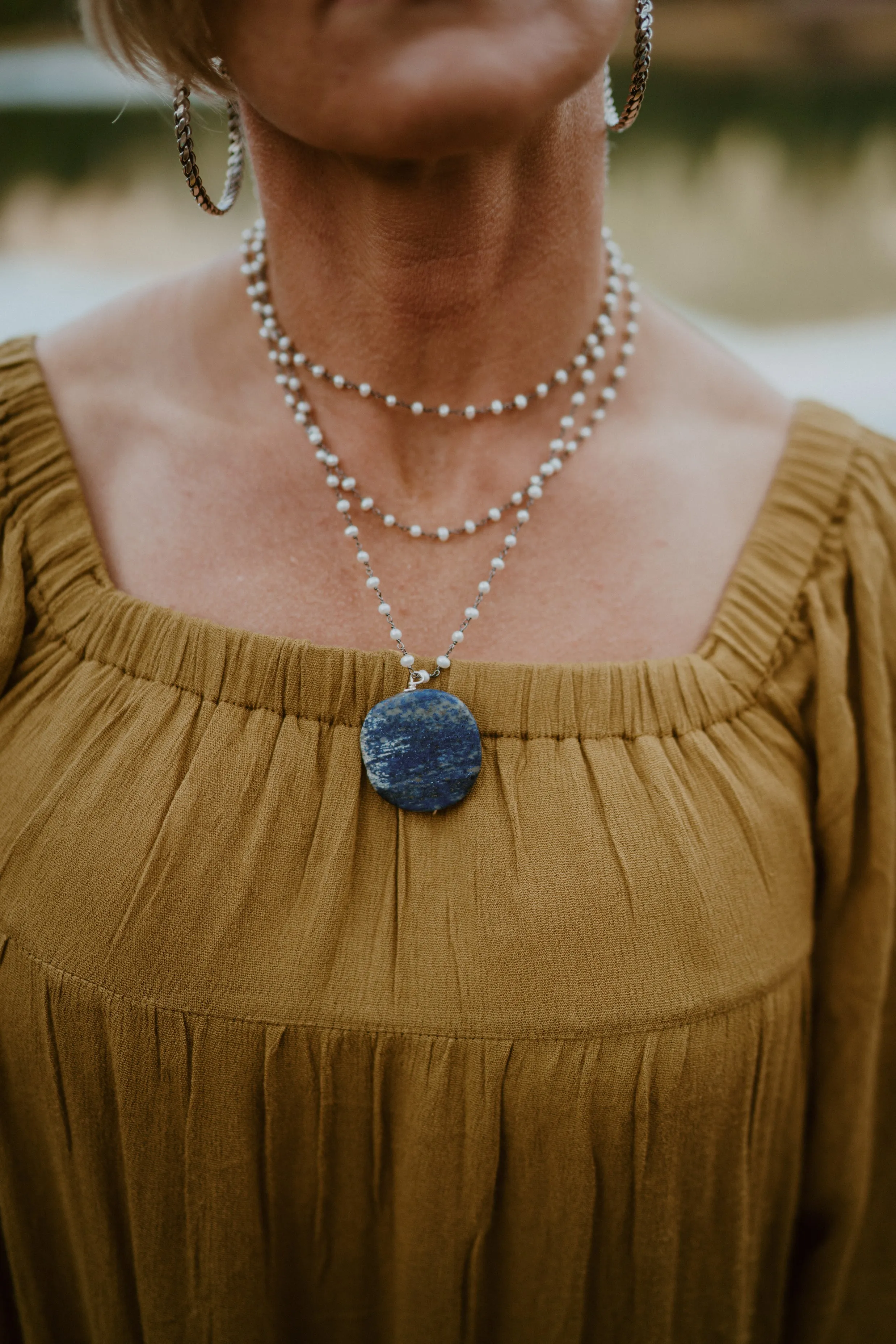 Mallory Necklace | Blue sold by Goldie Lew product image thumbnail 2