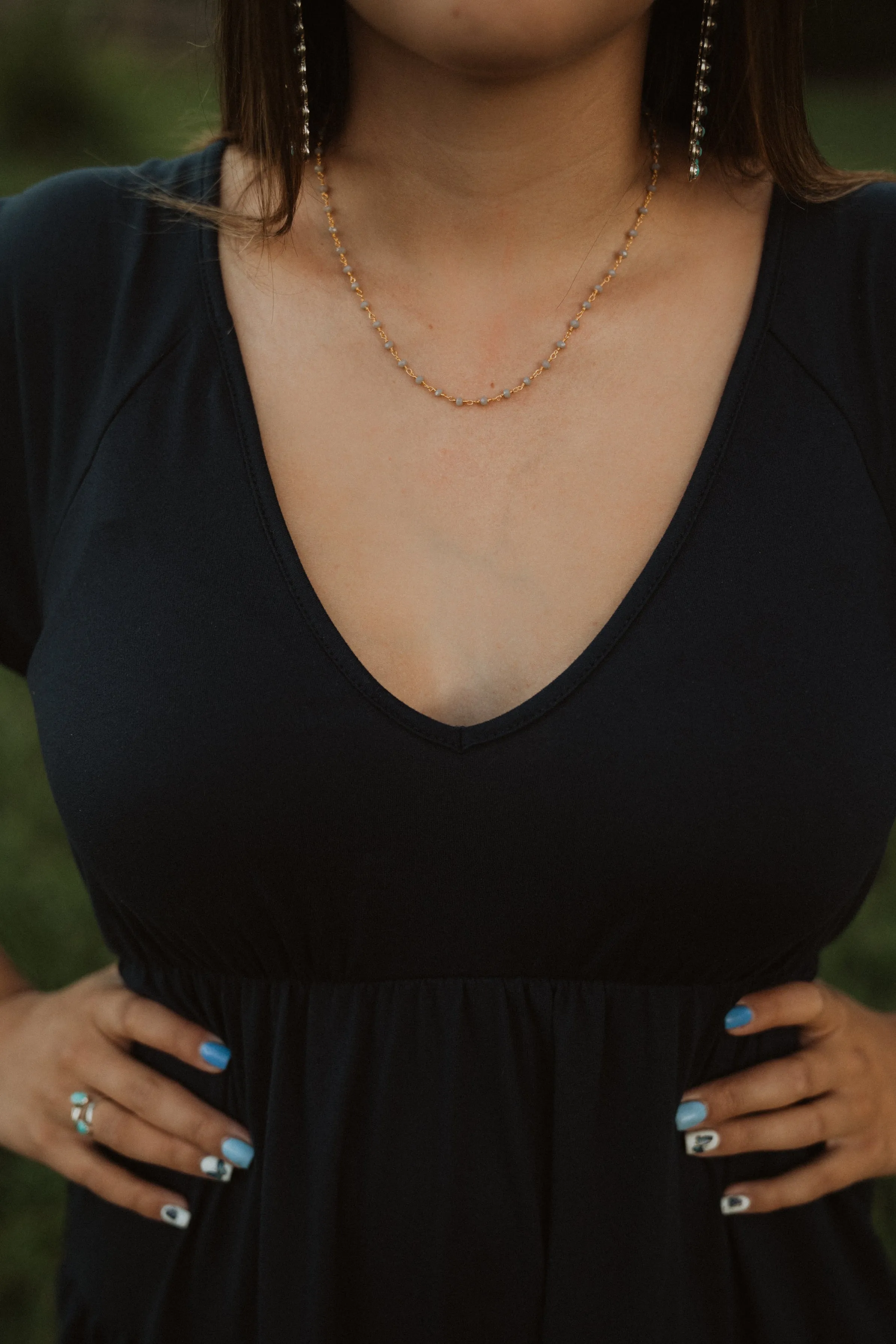 Mae Moonstone Choker | Grey sold by Goldie Lew