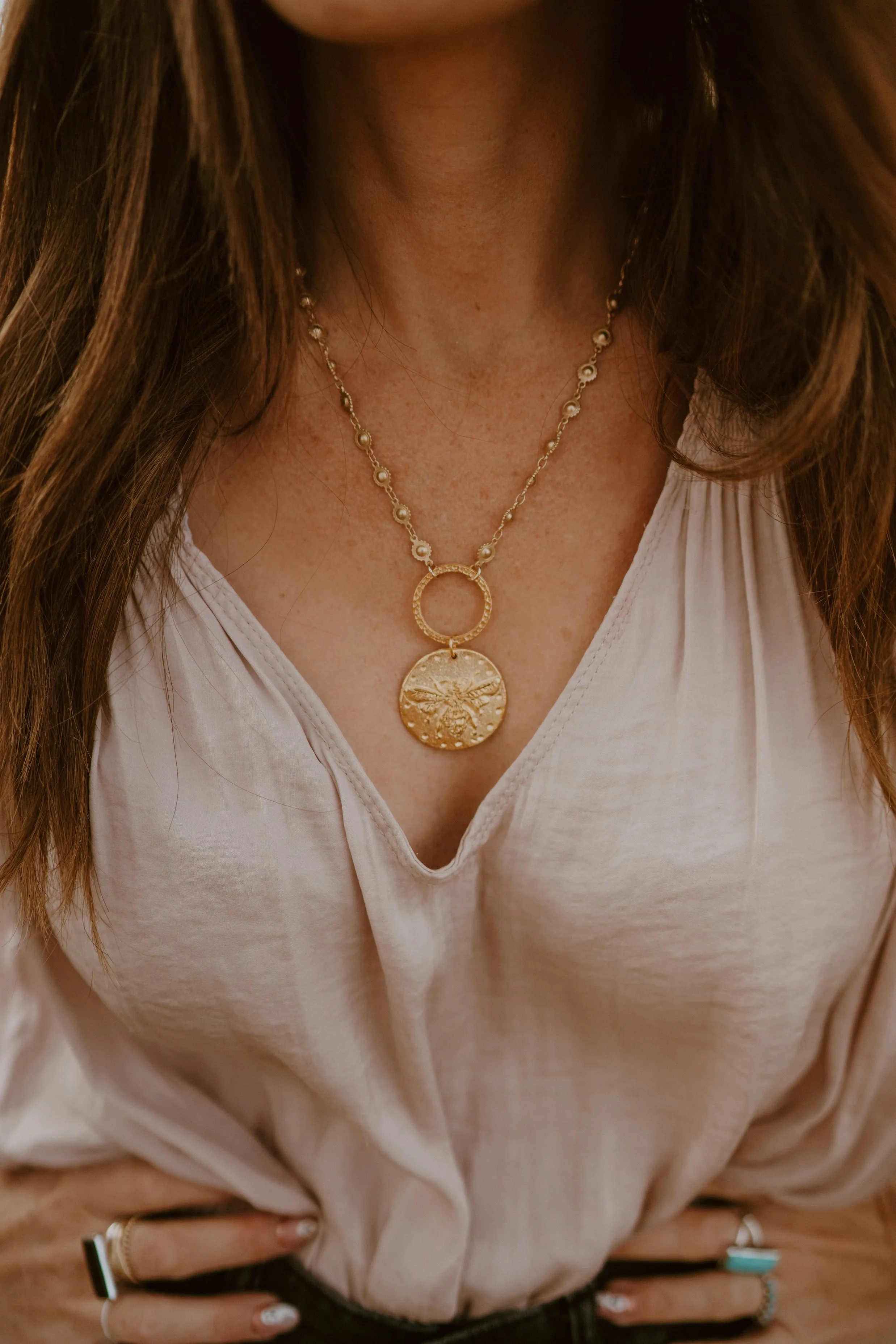 Big Gold Bee Necklace | #2 sold by Goldie Lew product image thumbnail 2