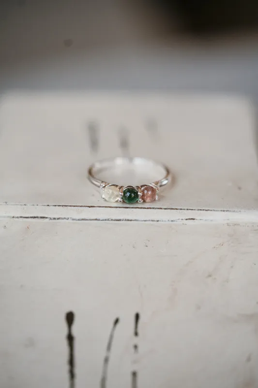Kelm Ring | 3 Stone | Colorful - FINAL SALE sold by Goldie Lew
