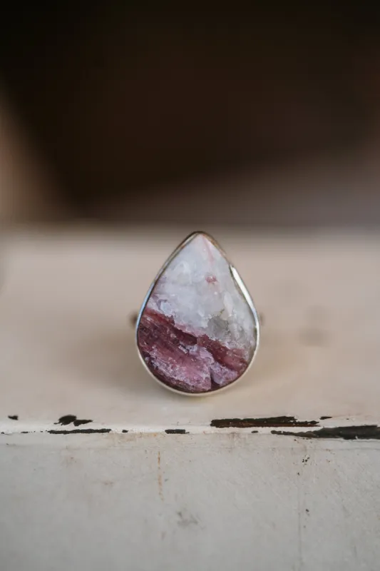 Britty Ring | Teardrop | Pink Tourmaline Quartz sold by Goldie Lew