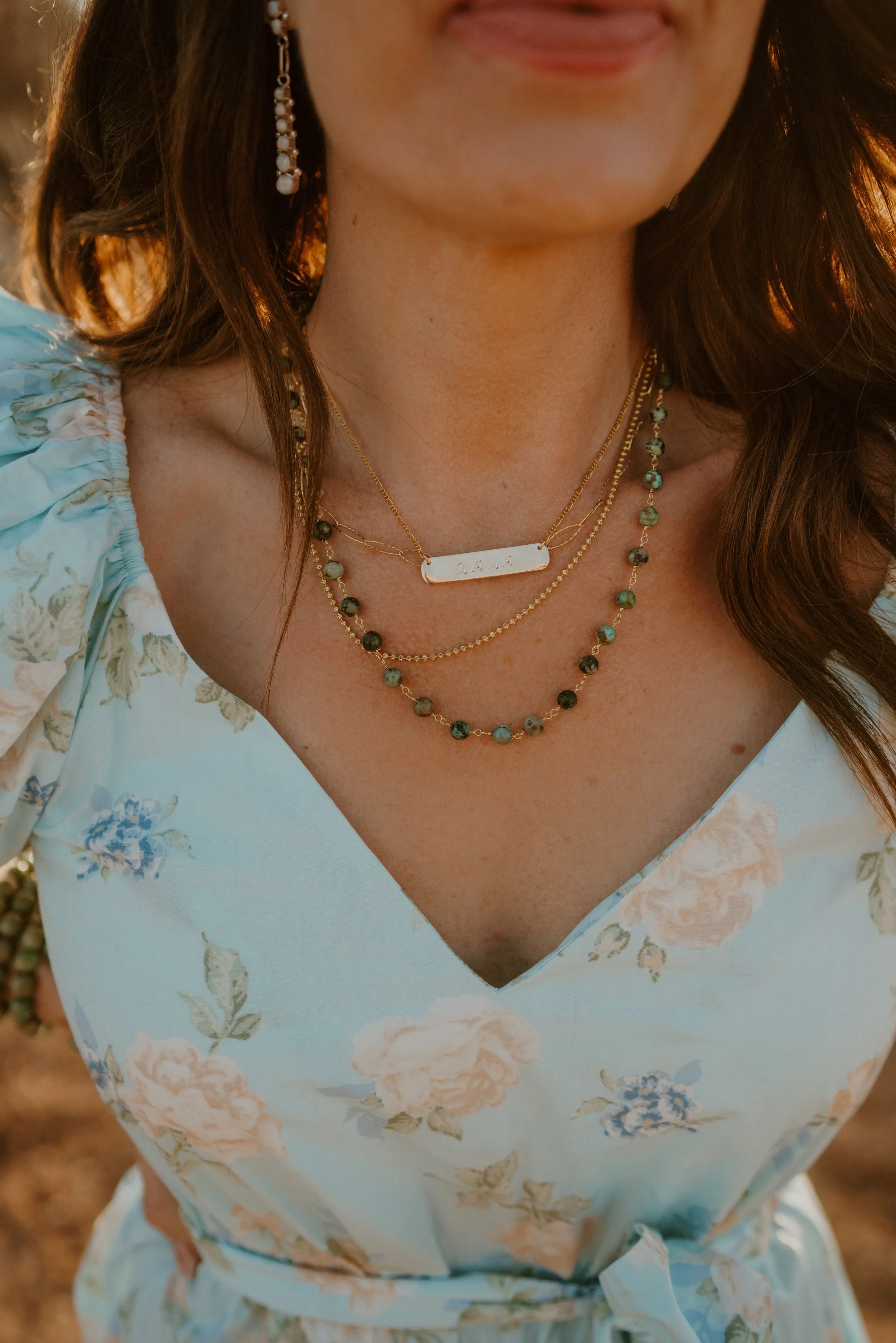 Mama Bar Necklace | Gold sold by Goldie Lew product image thumbnail 4