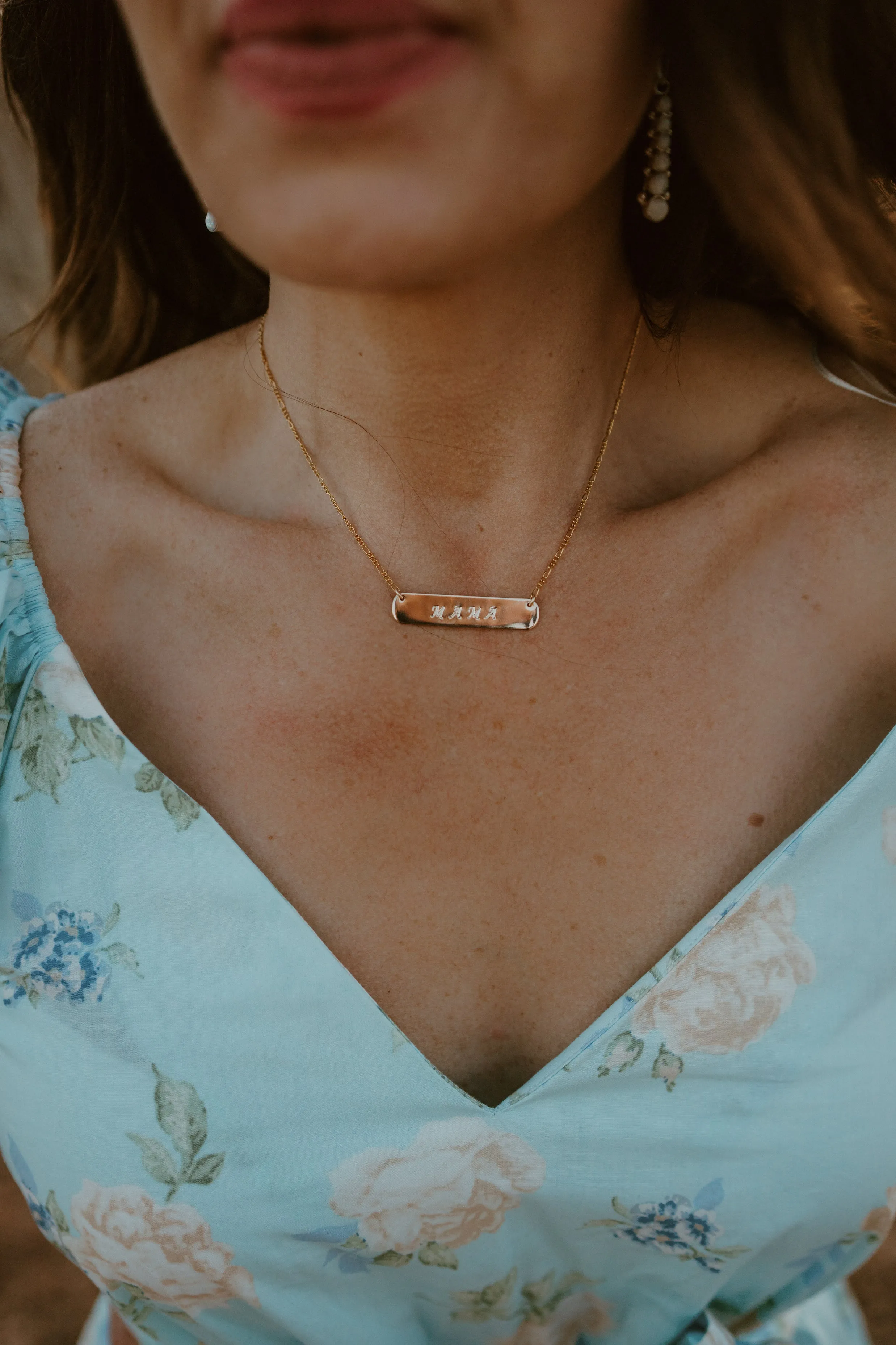 Mama Bar Necklace | Gold sold by Goldie Lew product image thumbnail 2