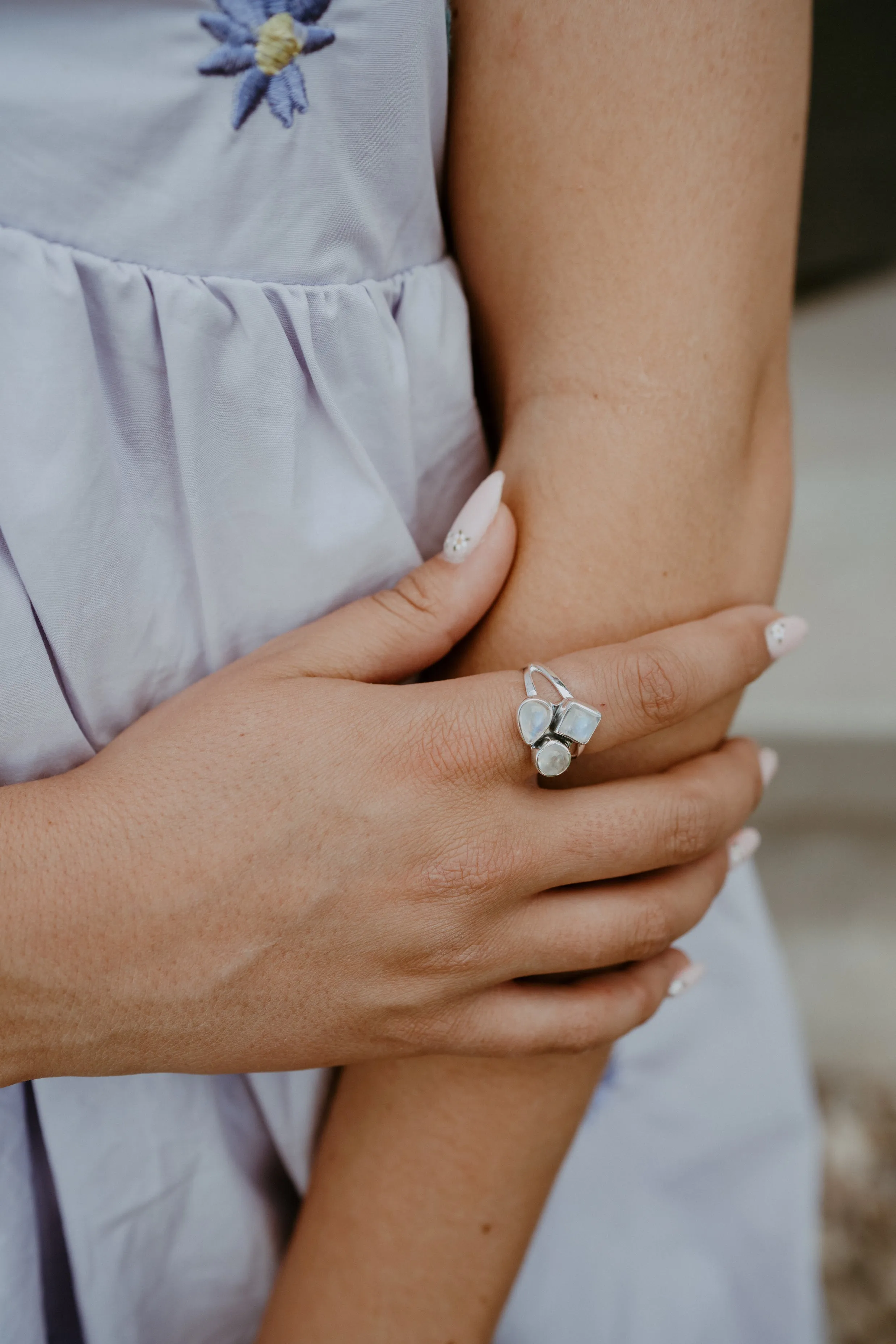 Dahlia Ring | Small | Moonstone sold by Goldie Lew product image thumbnail 3