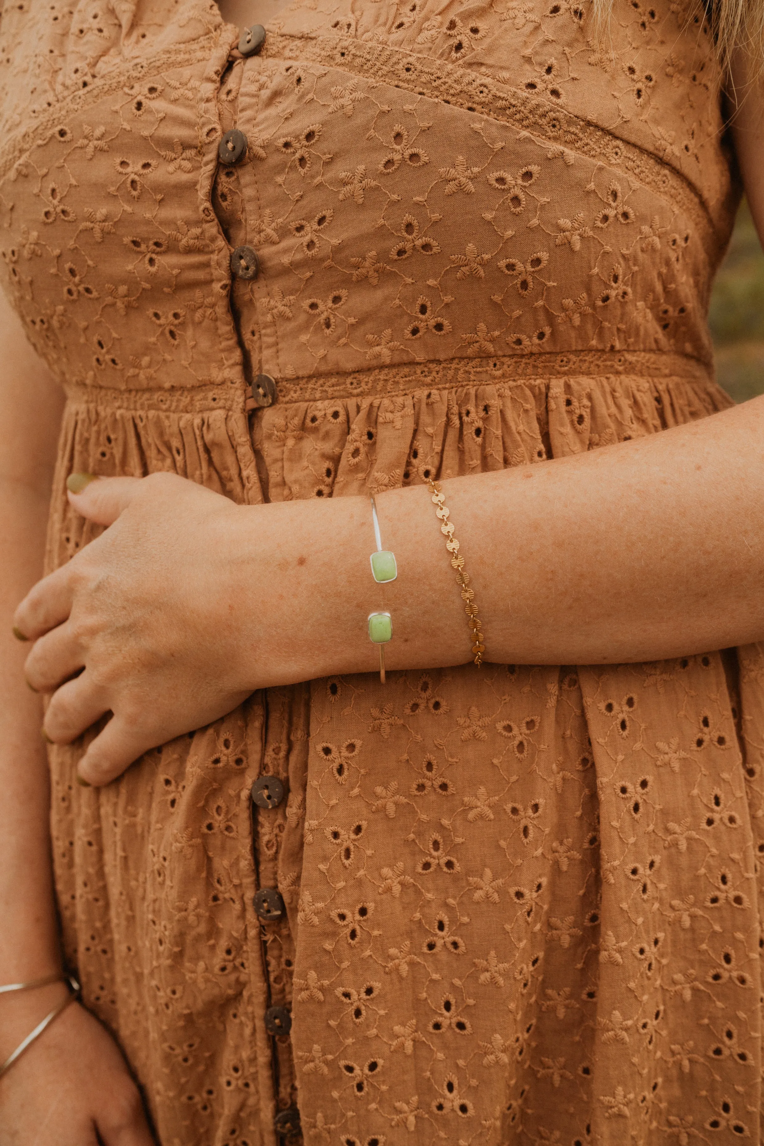 Anders Cuff | Lemon Chrysoprase sold by Goldie Lew