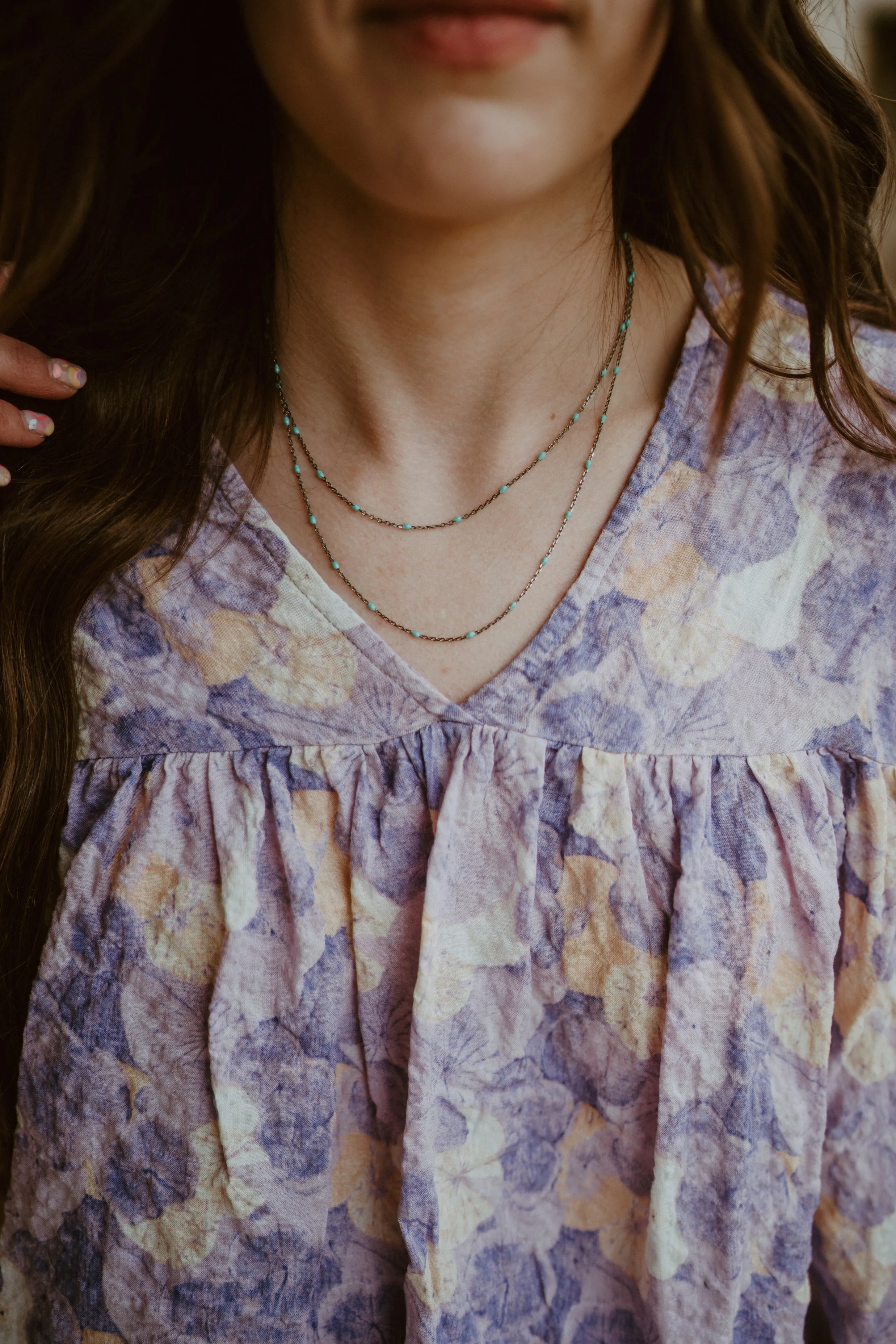 Double Strand Maria | Gun Metal + Turquoise sold by Goldie Lew product image thumbnail 2