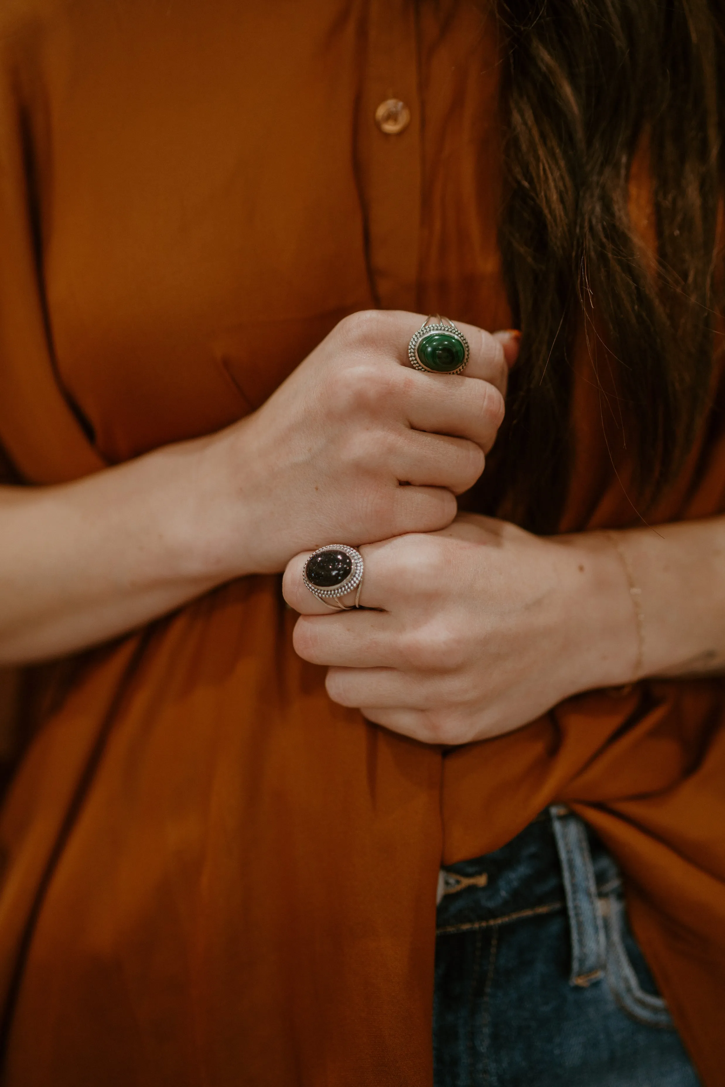 Trish Ring | Malachite sold by Goldie Lew product image thumbnail 3